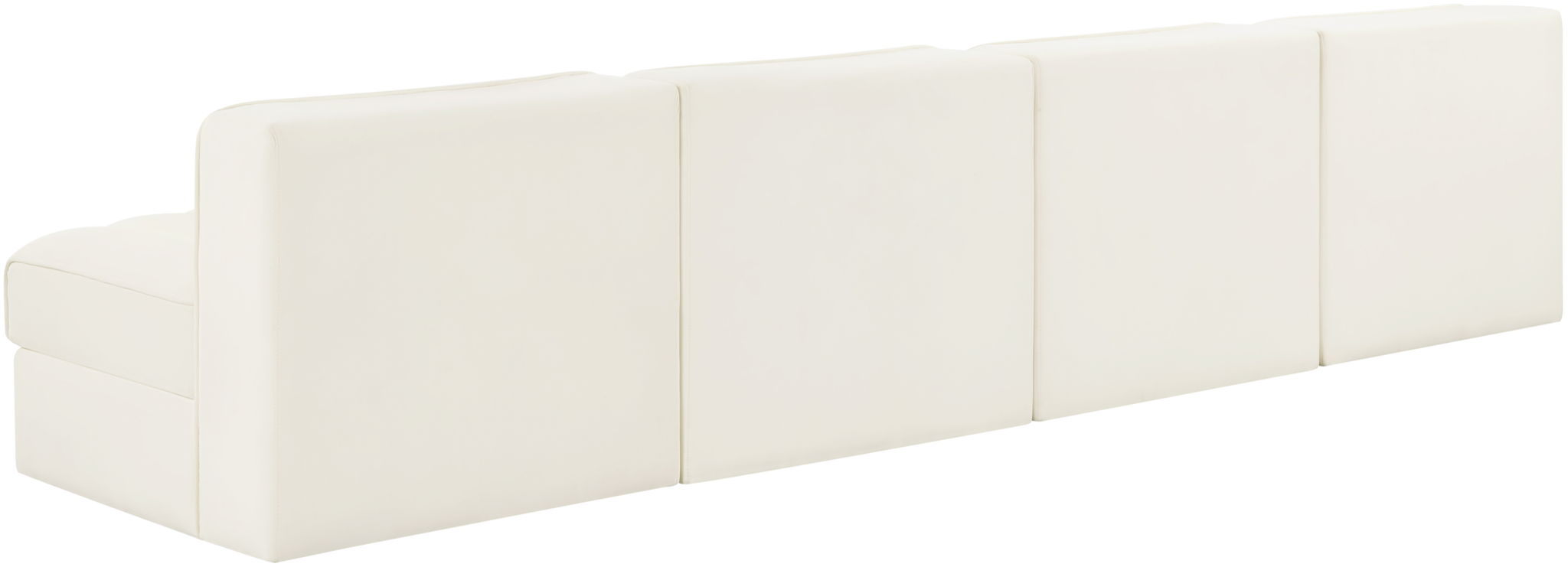 Rummi - Armless Velvet Performance Fabric Upholstered 4 Piece Modular Sofa
