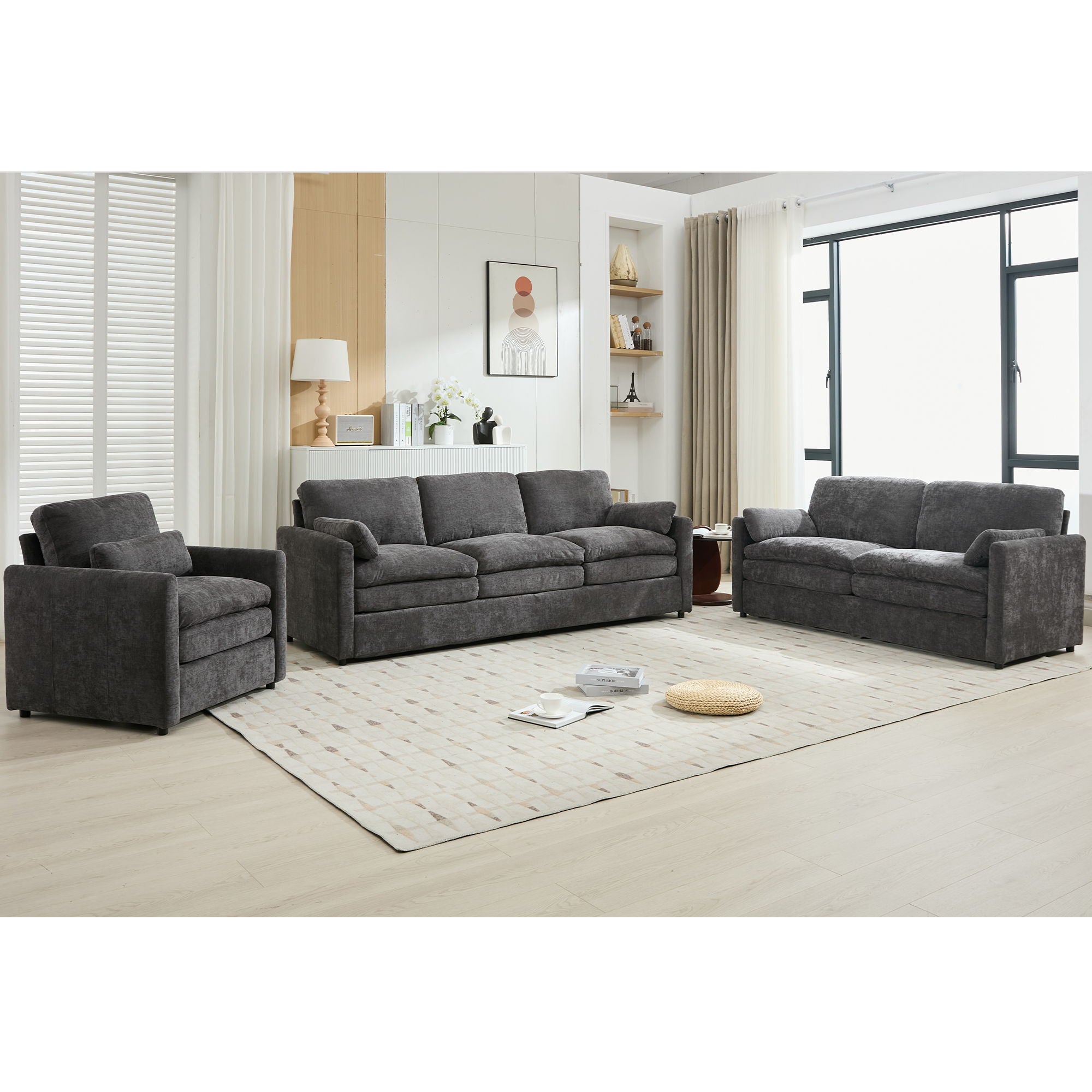 Cozy Sofa Set Oversized Comfy Cloud Sofa With Double Cushion