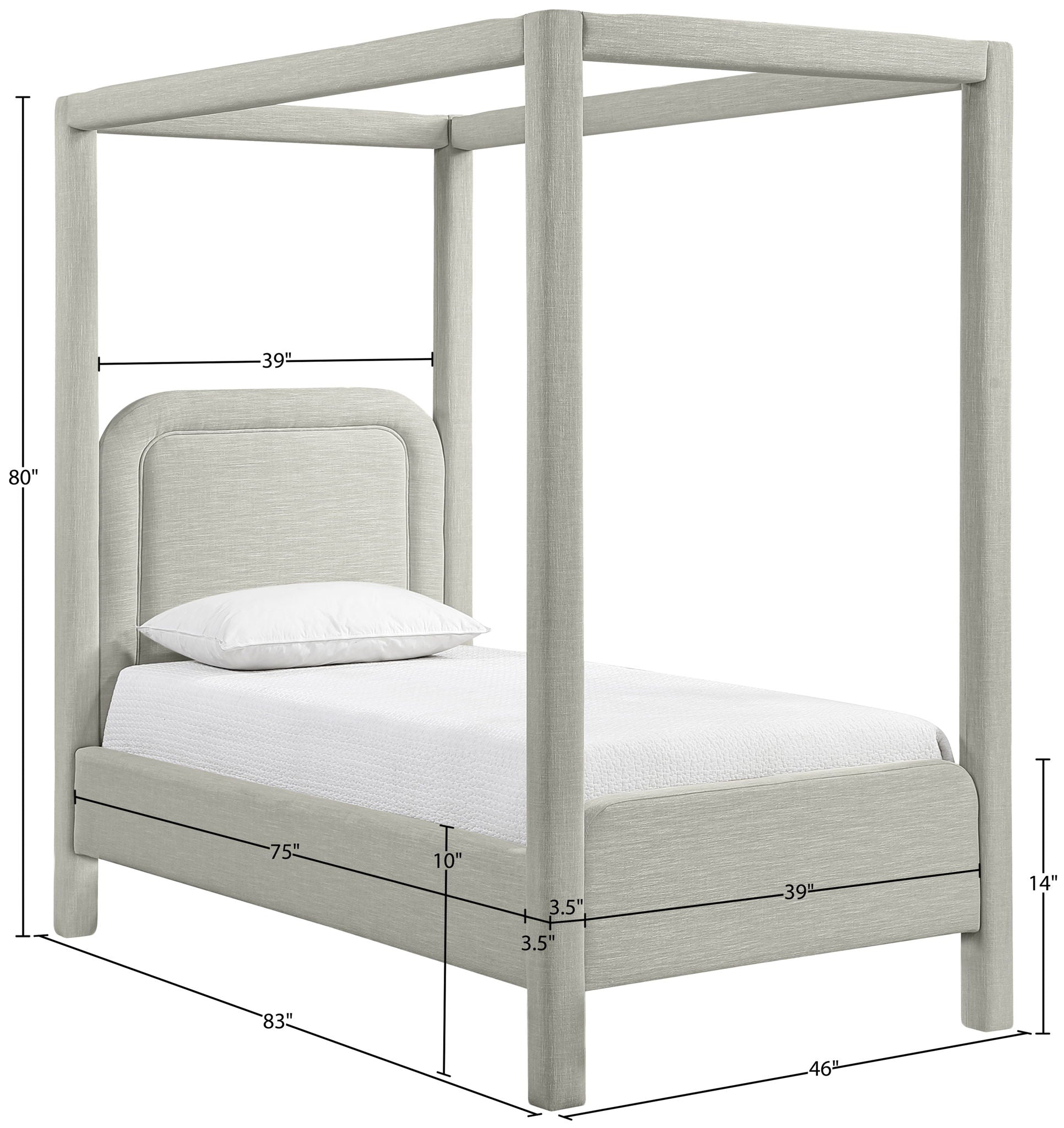 Salina - Linen Textured Fabric Upholstered Bed