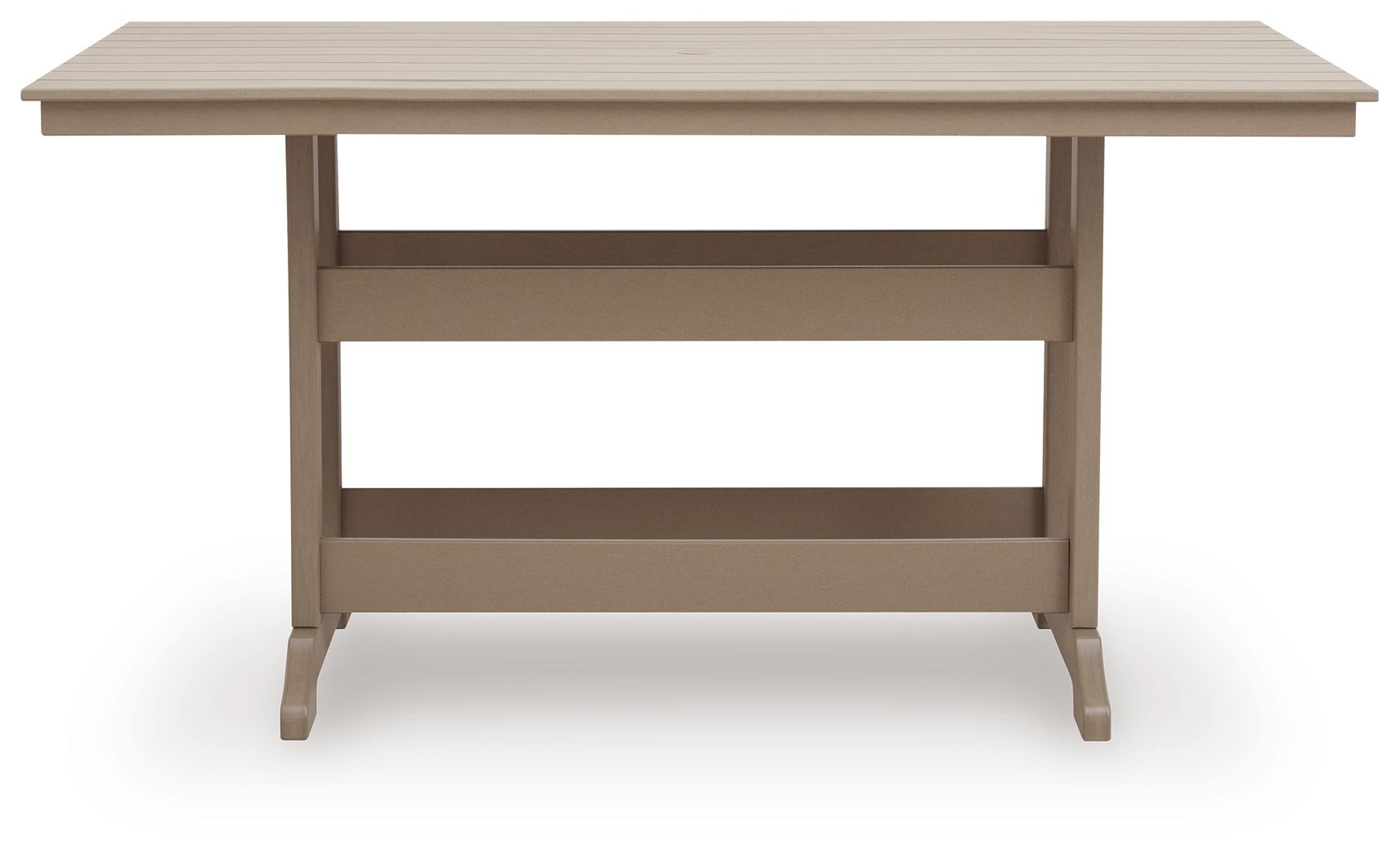 Seacliff Beach - Rectangular Counter Height Dining Table With Umbrella Option - Medium Brown
