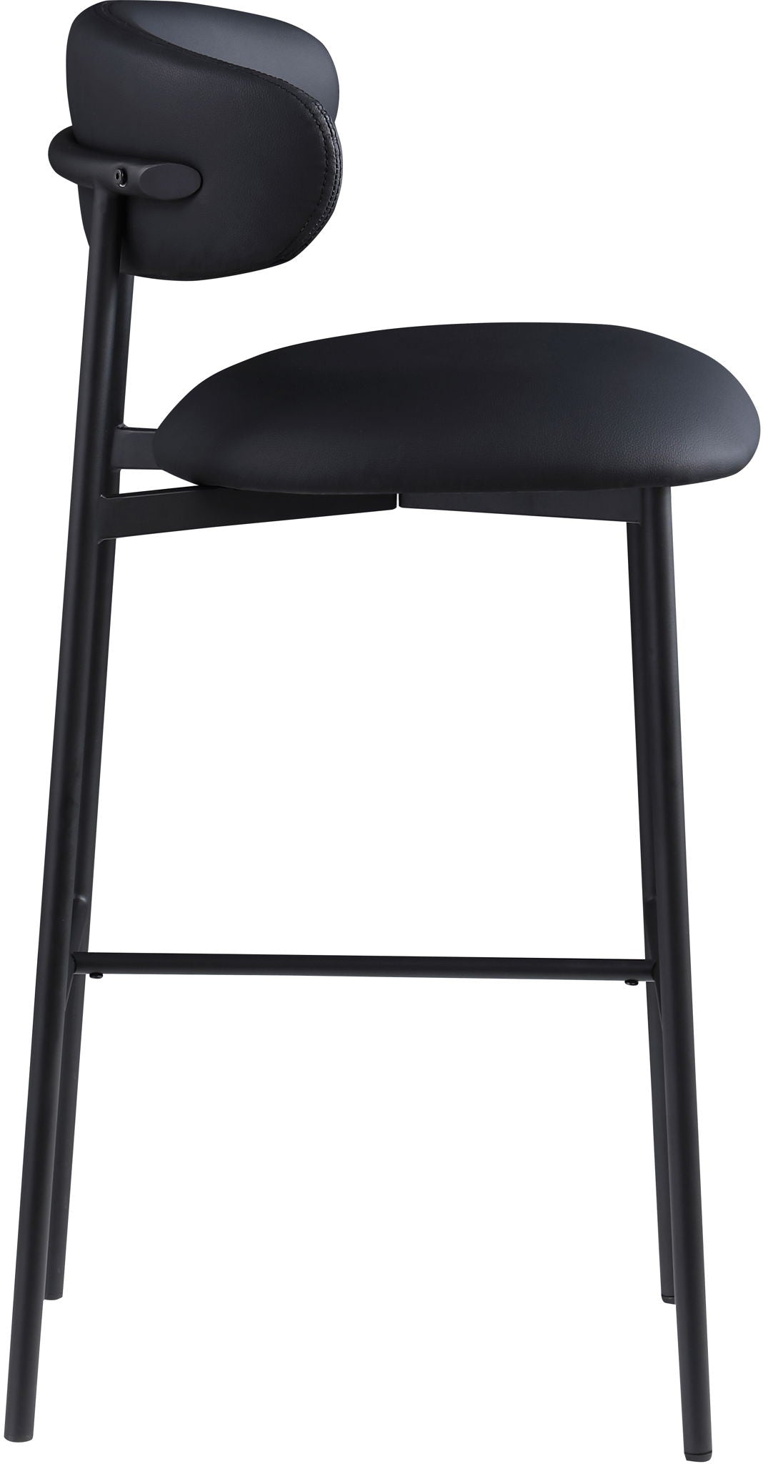 Lupita - Vegan Leather Upholstered Bar Stool With Matte Black Frame (Set of 2)