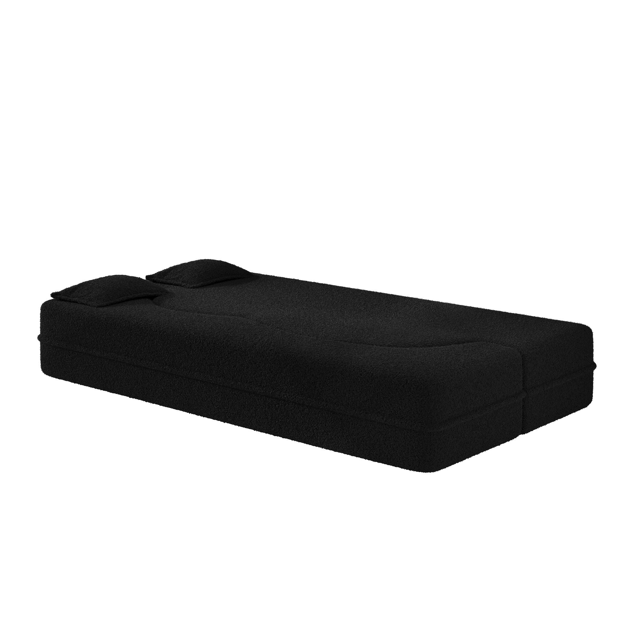 Modern Floor Sofa With 2 Pillows, Twin Size For Living Room