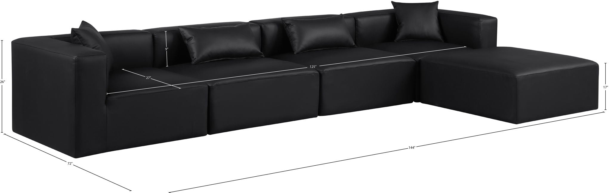 Cube - 5 Piece Modular Sectional With Chaise