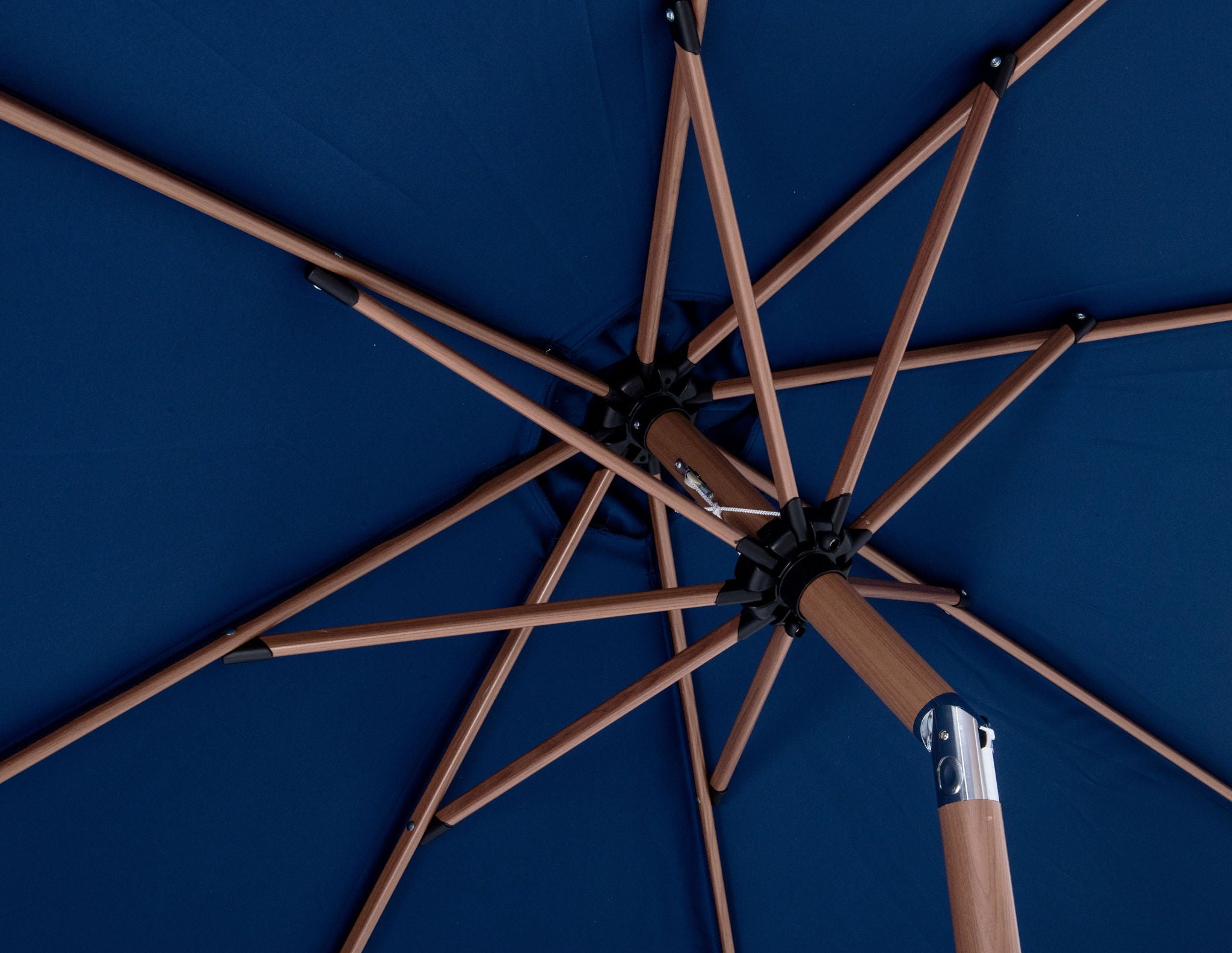 Fiji - Aluminum Patio Umbrella With Square Black And Teak Base