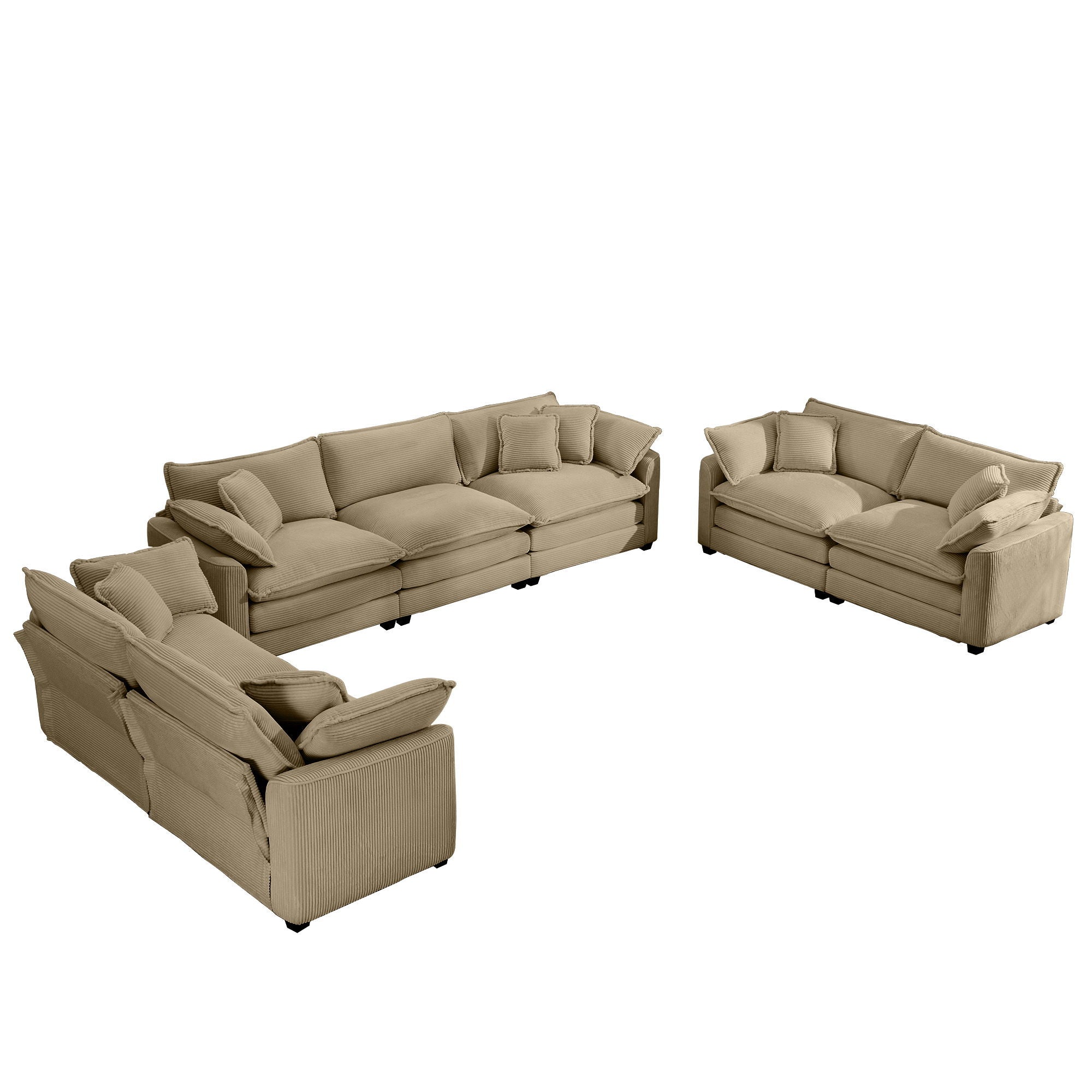 Elegant Oversized Sectional Sofa Set With Deep Seats And Flexible Layout