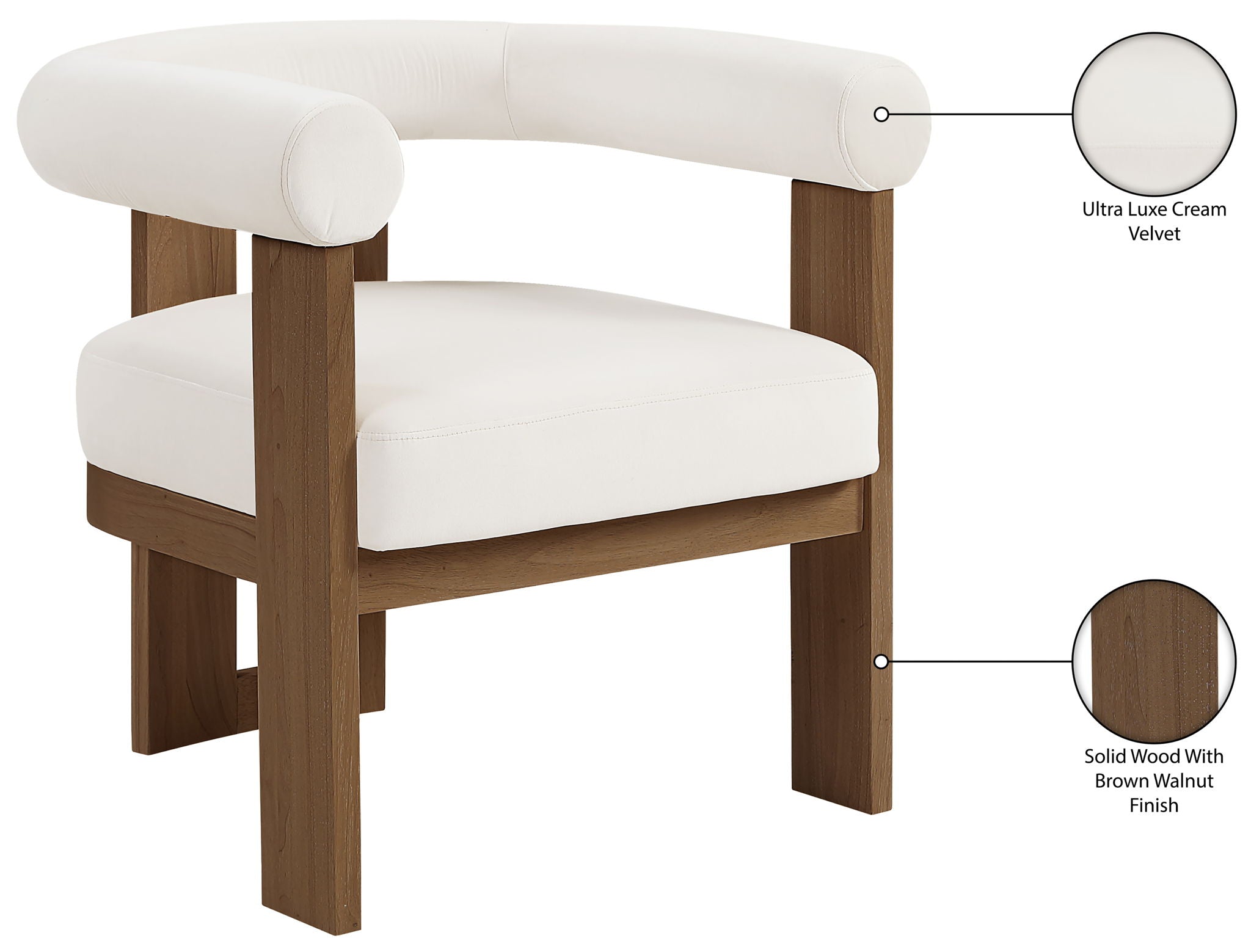 Arienzo - Performance Fabric Upholstered Accent Chair - Walnut Base