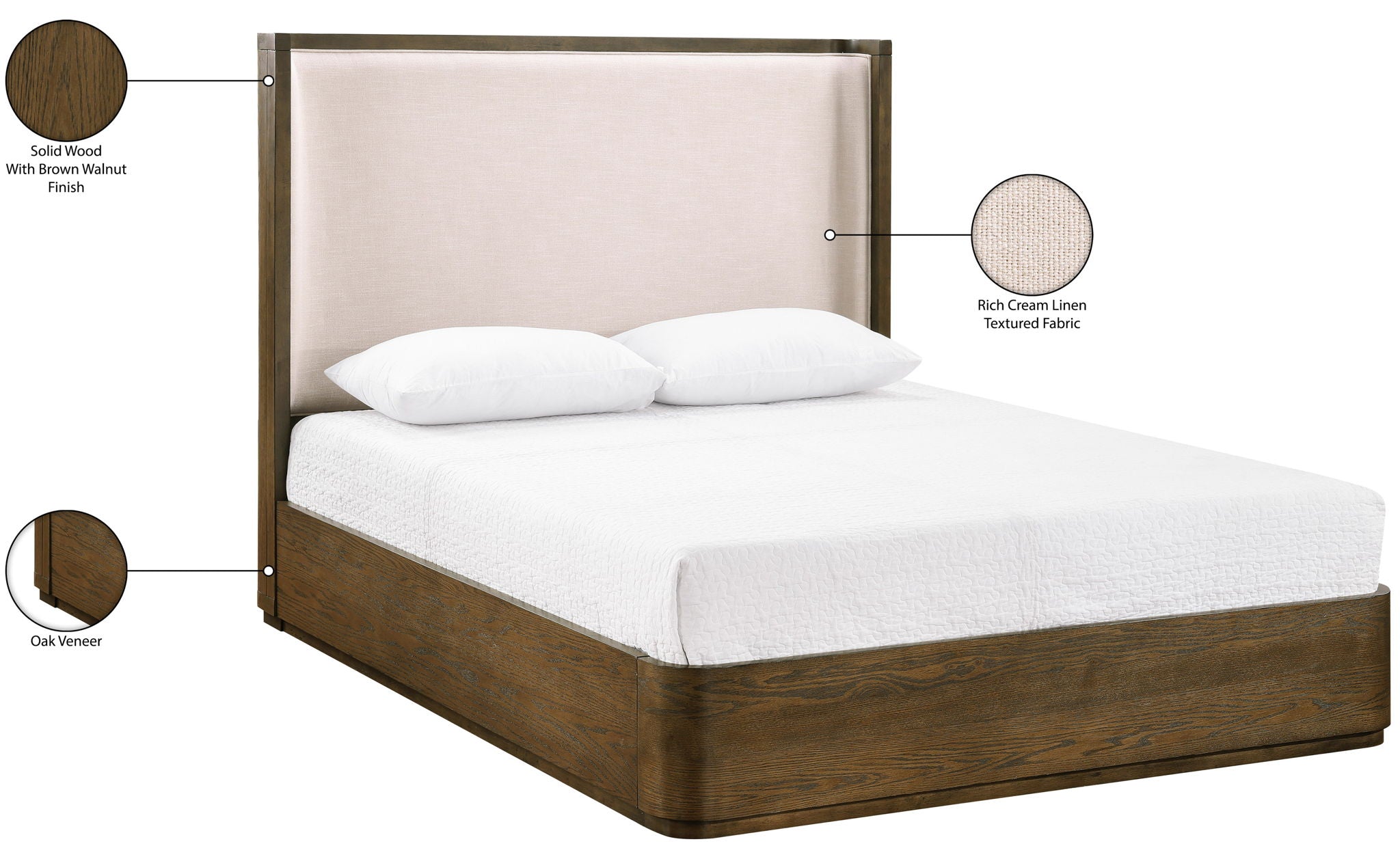 Tiberio - Textured Fabric Bed