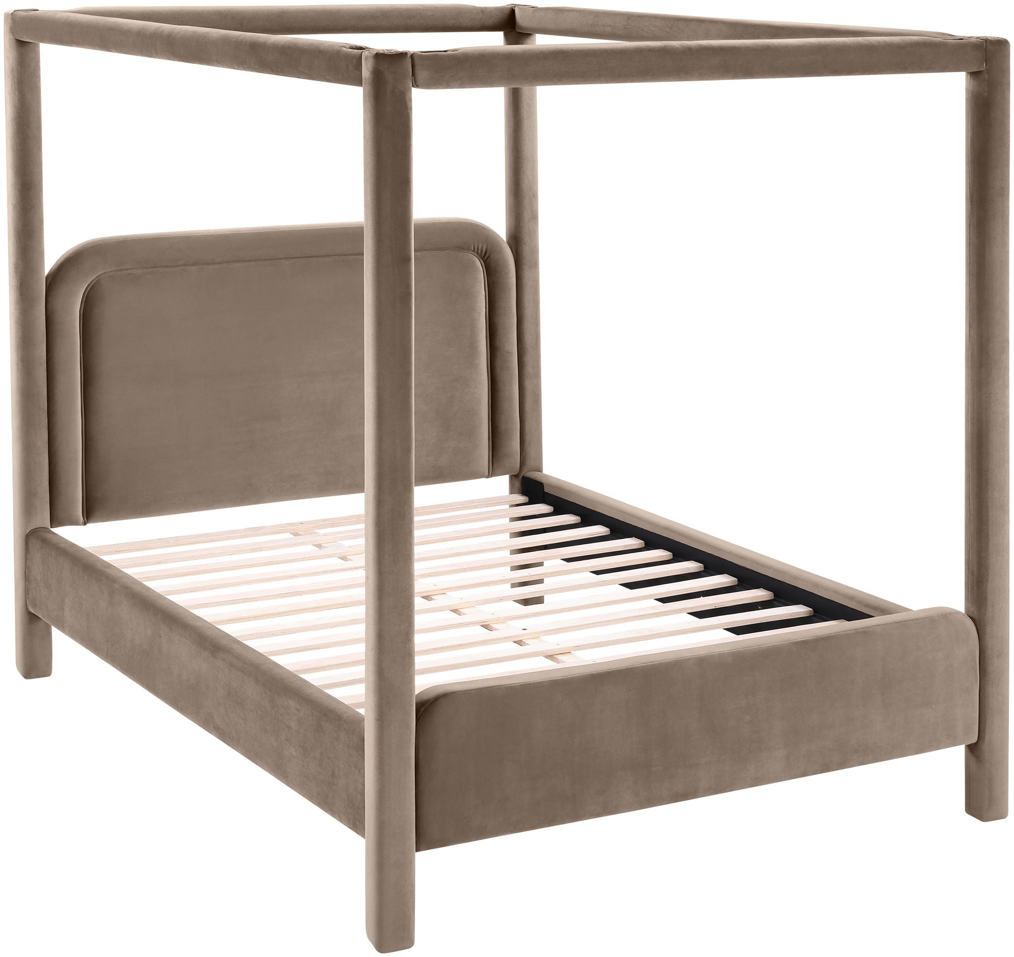 Salina - Velvet Upholstered Bed - Taupe