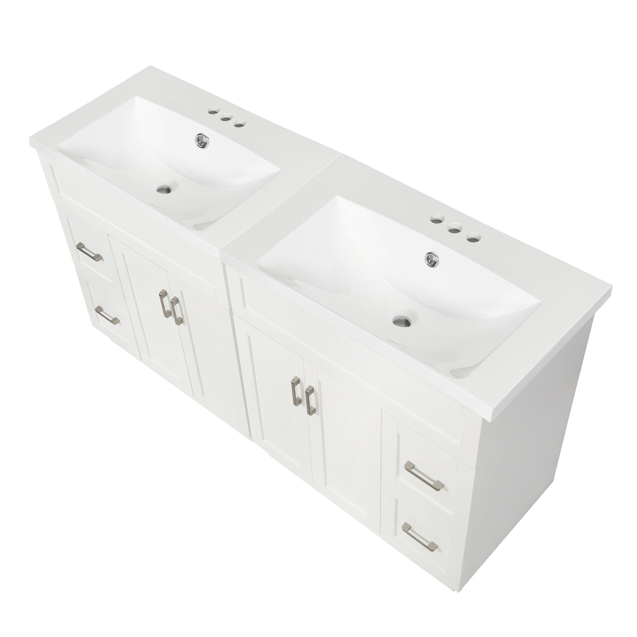 Bathroom Vanity With 2 Doors, 2 Drawers, Adjustable Shelf, Hidden Slides & Soft Close Hinges