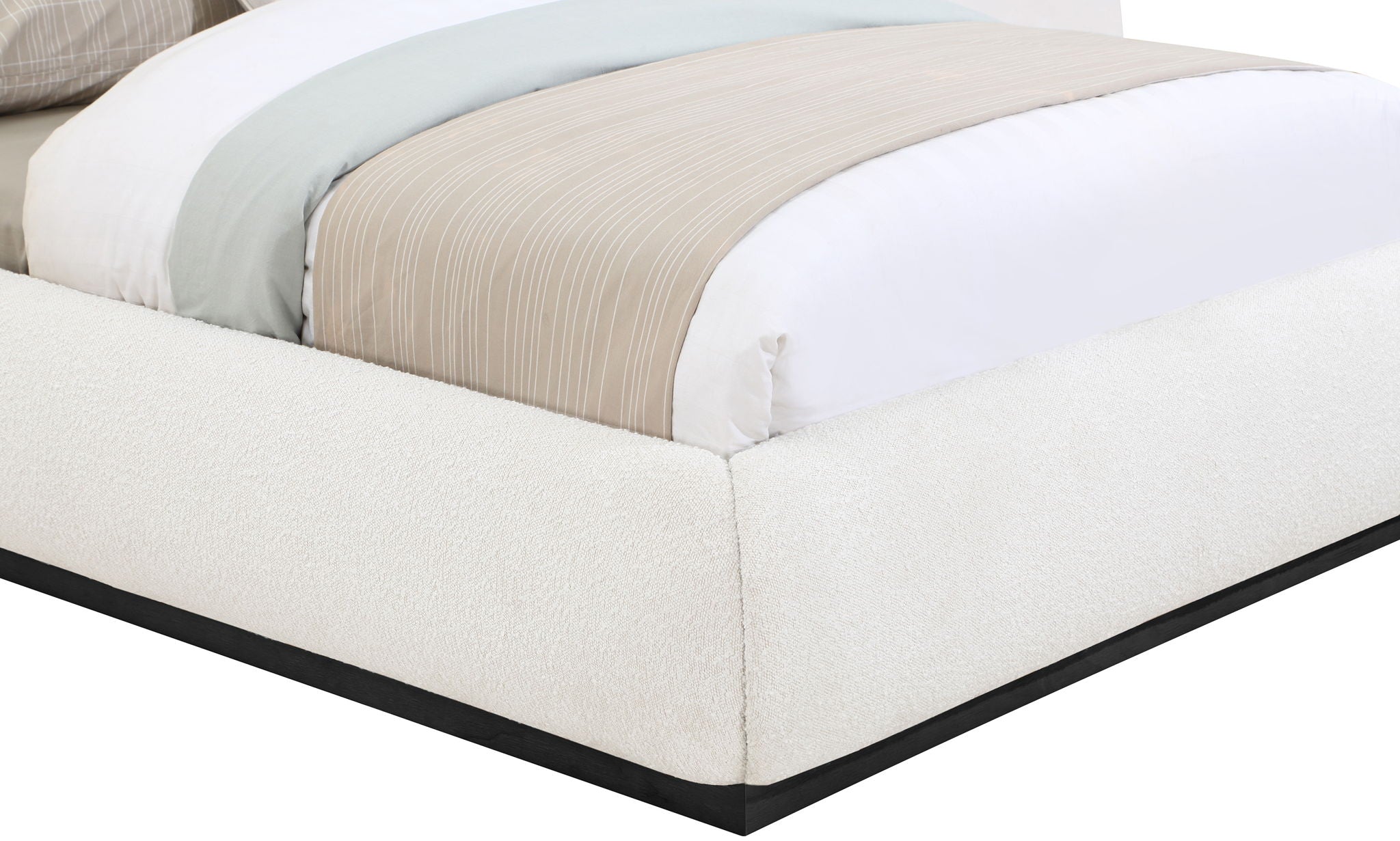 Vaughn - Boucle Bed With Black Base