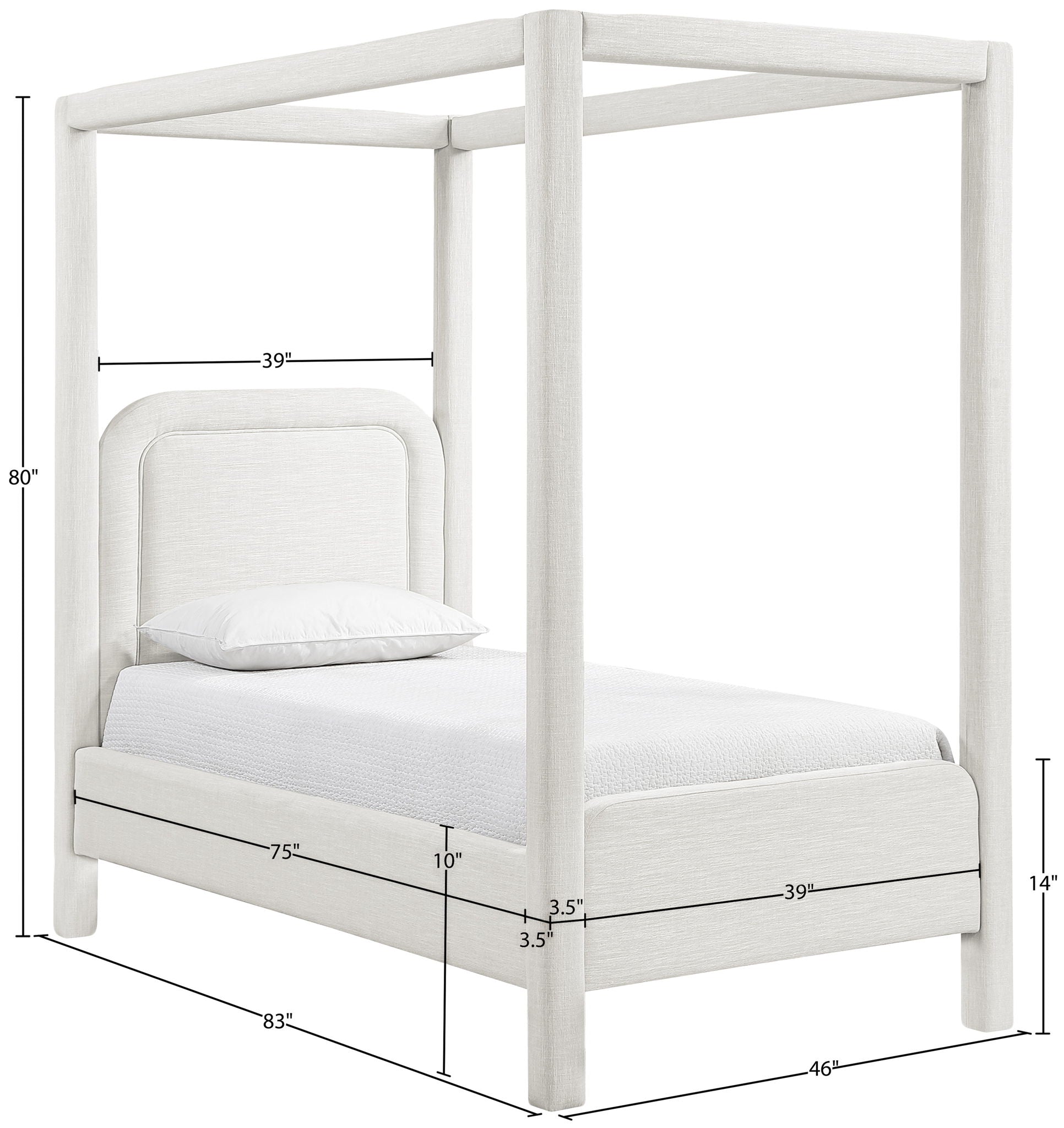 Salina - Linen Textured Fabric Upholstered Bed