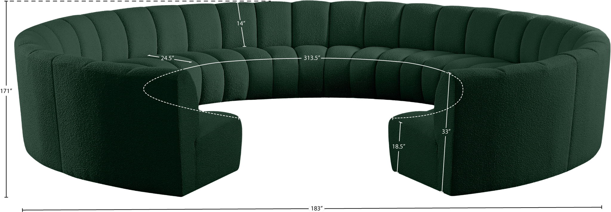 Infinity - 11 Piece Boucle Modular Sectional