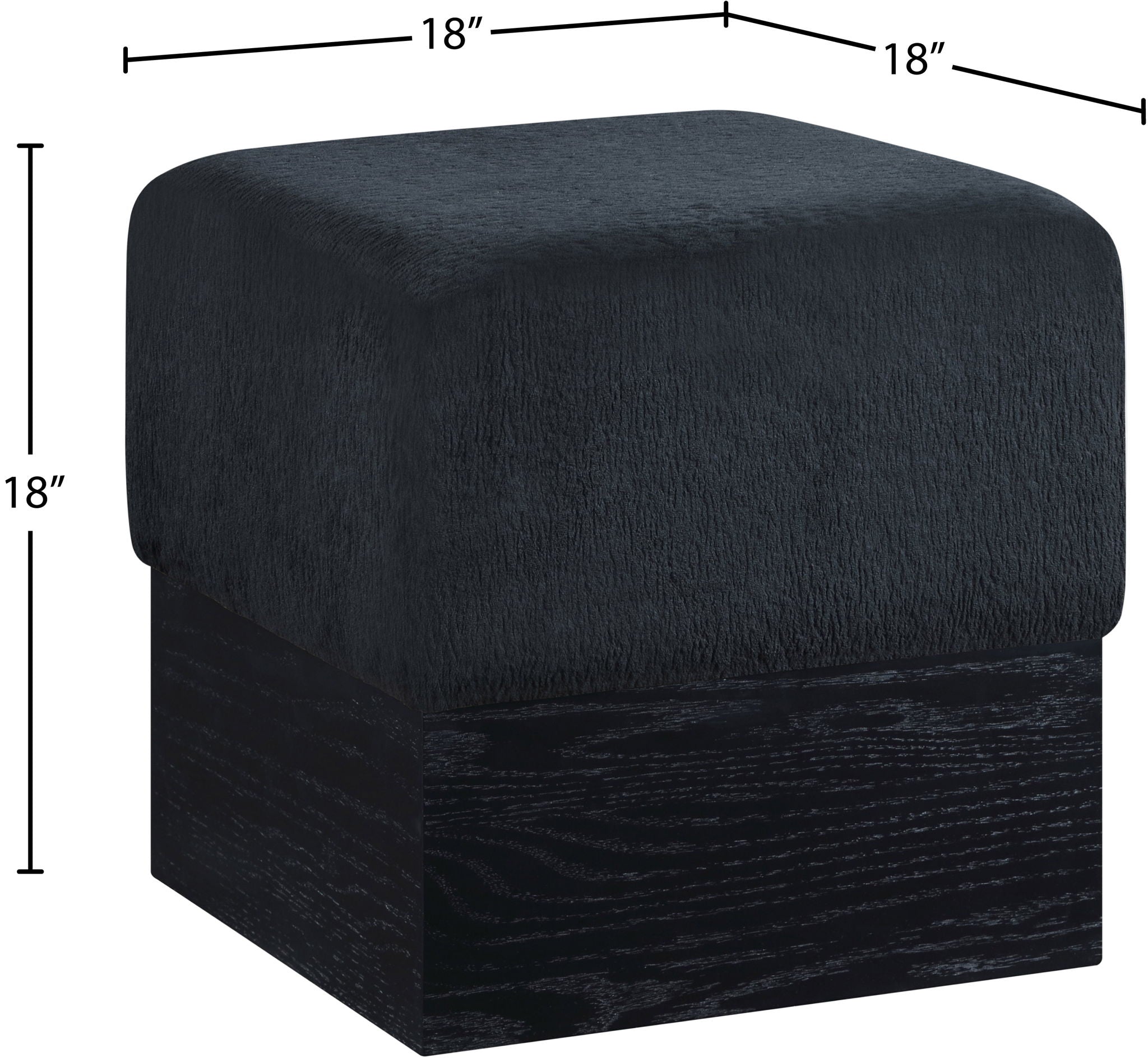 Havre - Ottoman / Stool With Black Base