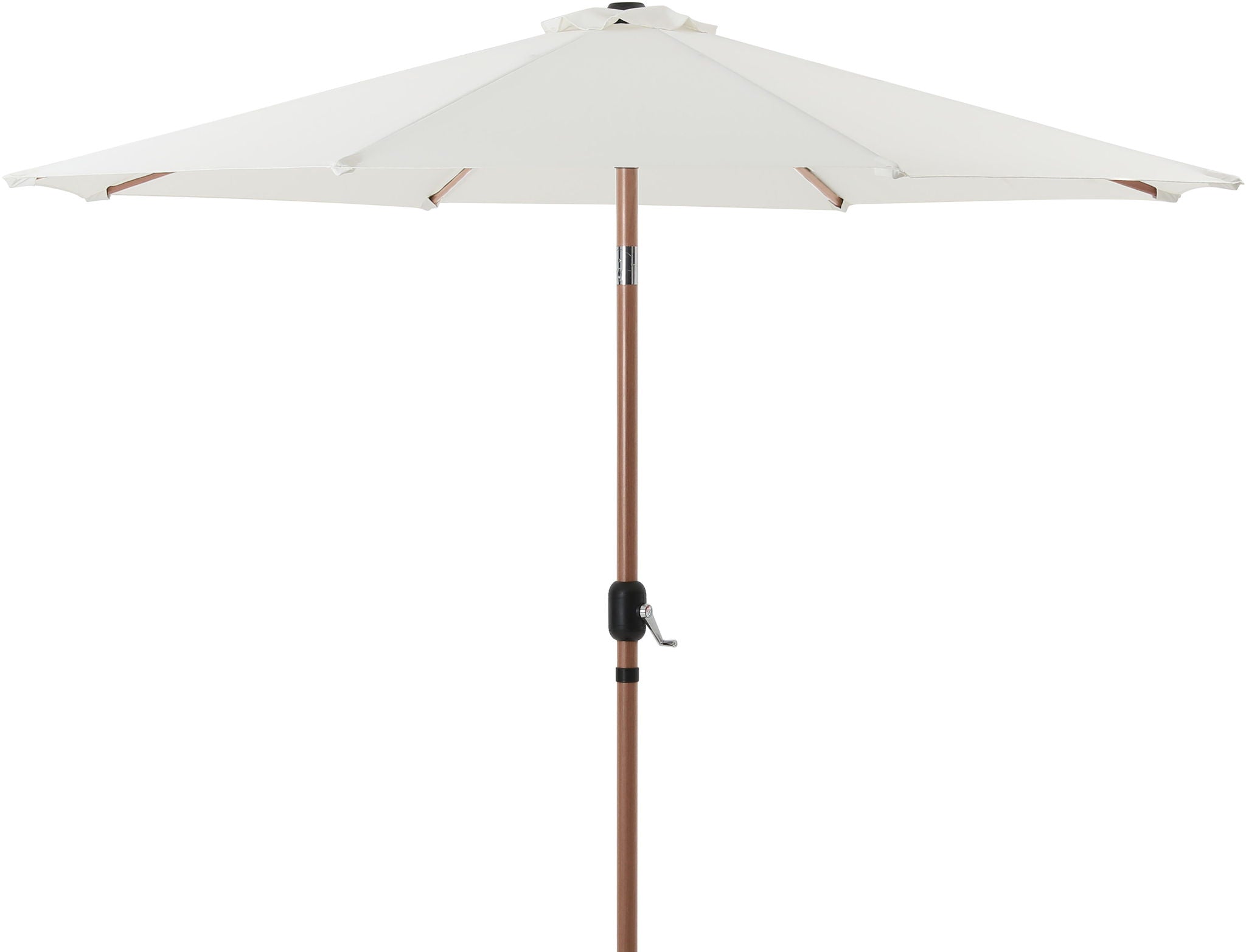 Fiji - Aluminum Patio Umbrella With Round Black And Teak Base