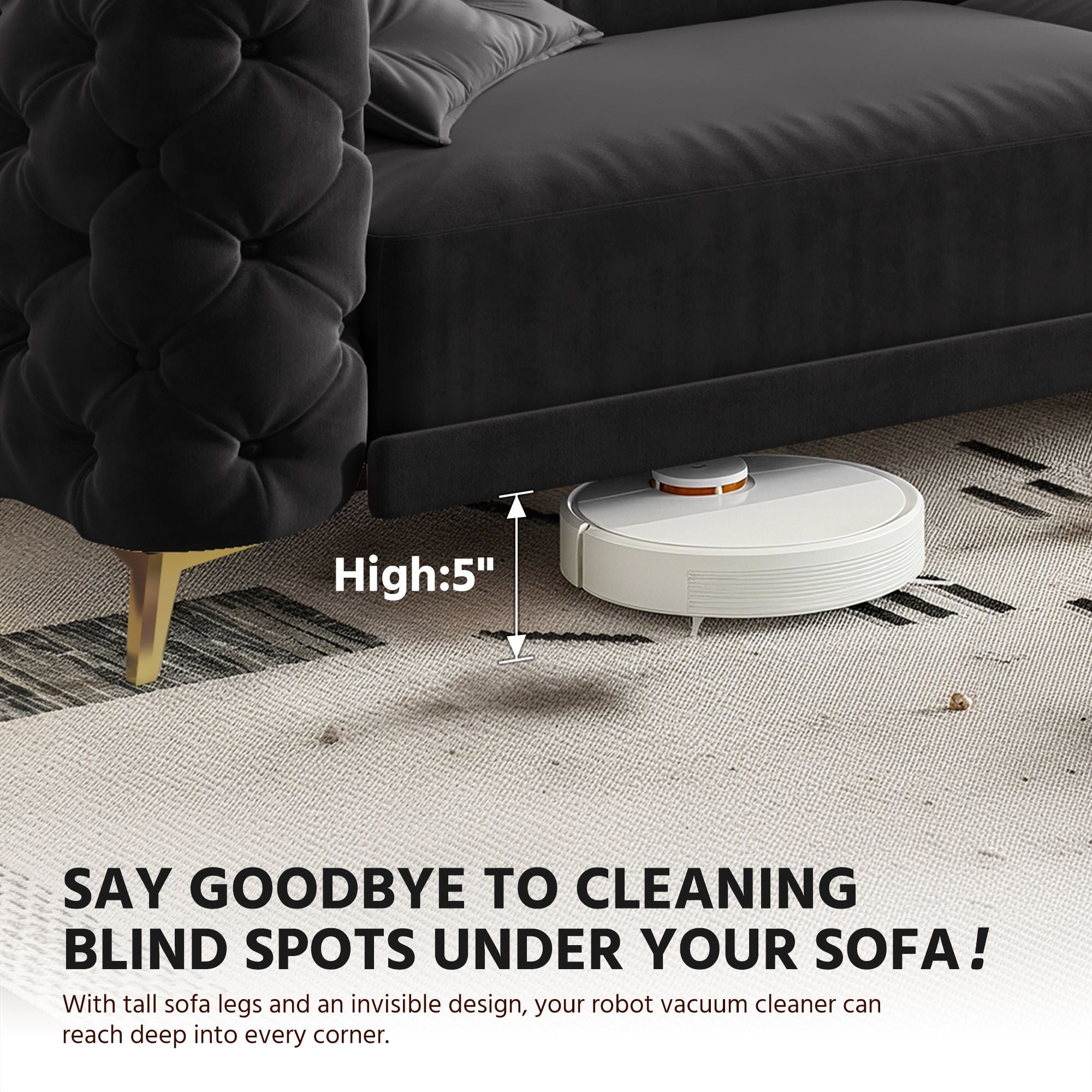 3 In 1 Convertible Sleeper, Deep Seat Pull Out Sofa Bed, Button Tufted