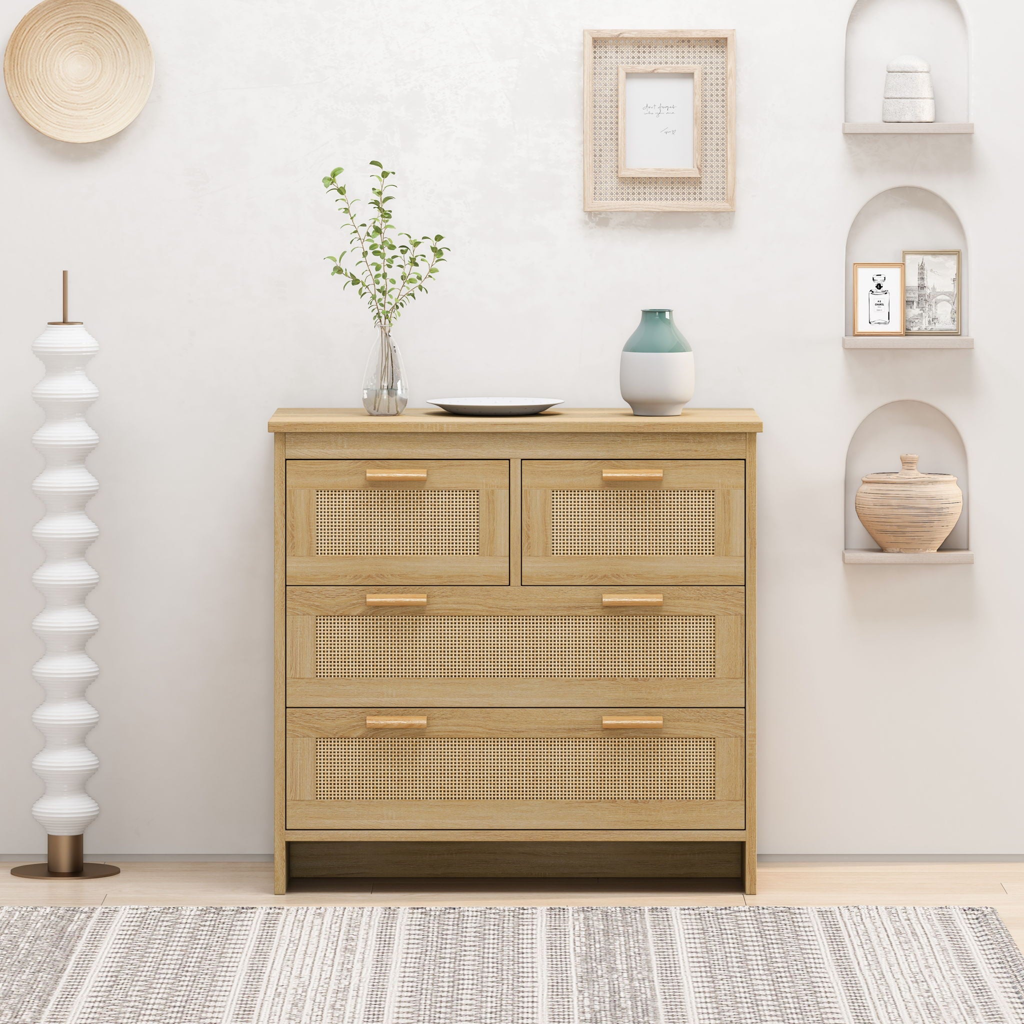Cabinet With 4 Drawers For Bedroom - Natural