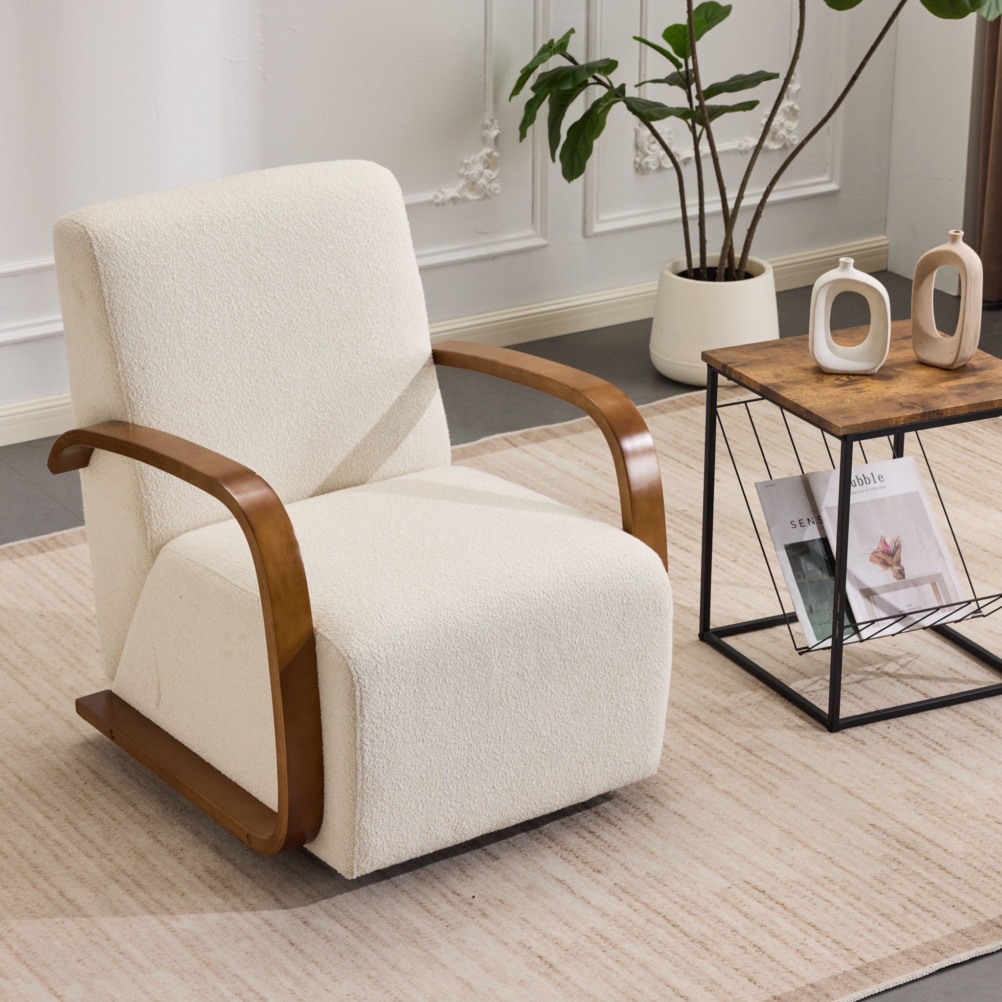 Swivel Accent Rotatable Ergonomic Single Chair For Living Room
