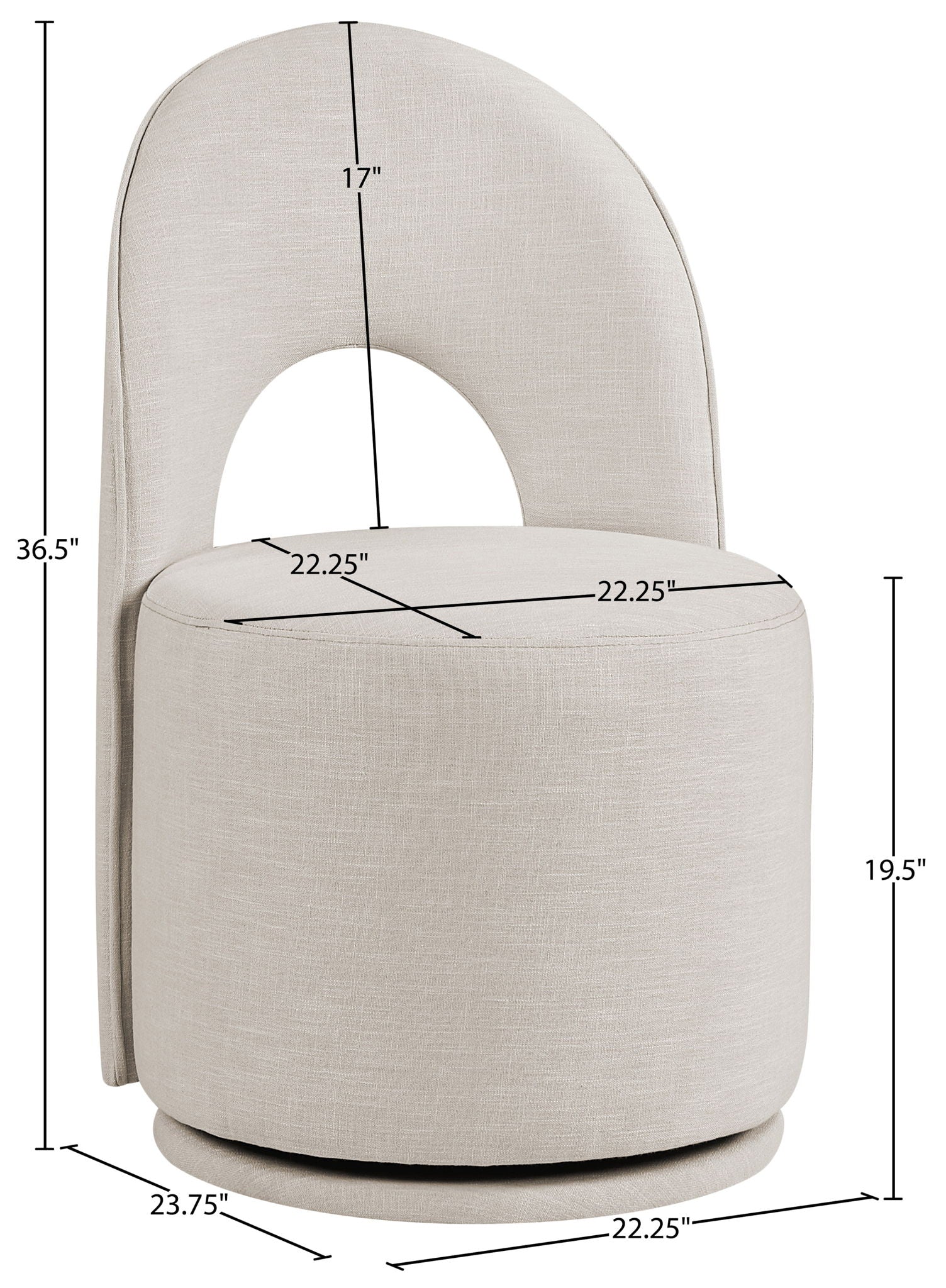 Cirelle - Linen Textured Performance Fabric Dining Chair (Set of 2)