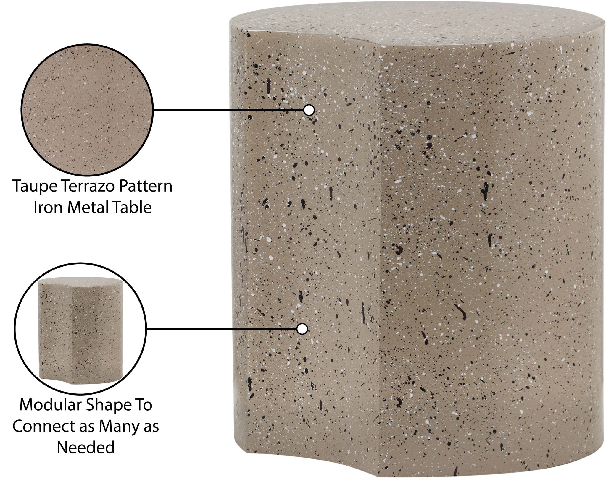 Dimple - End Table - Terazzo Finish