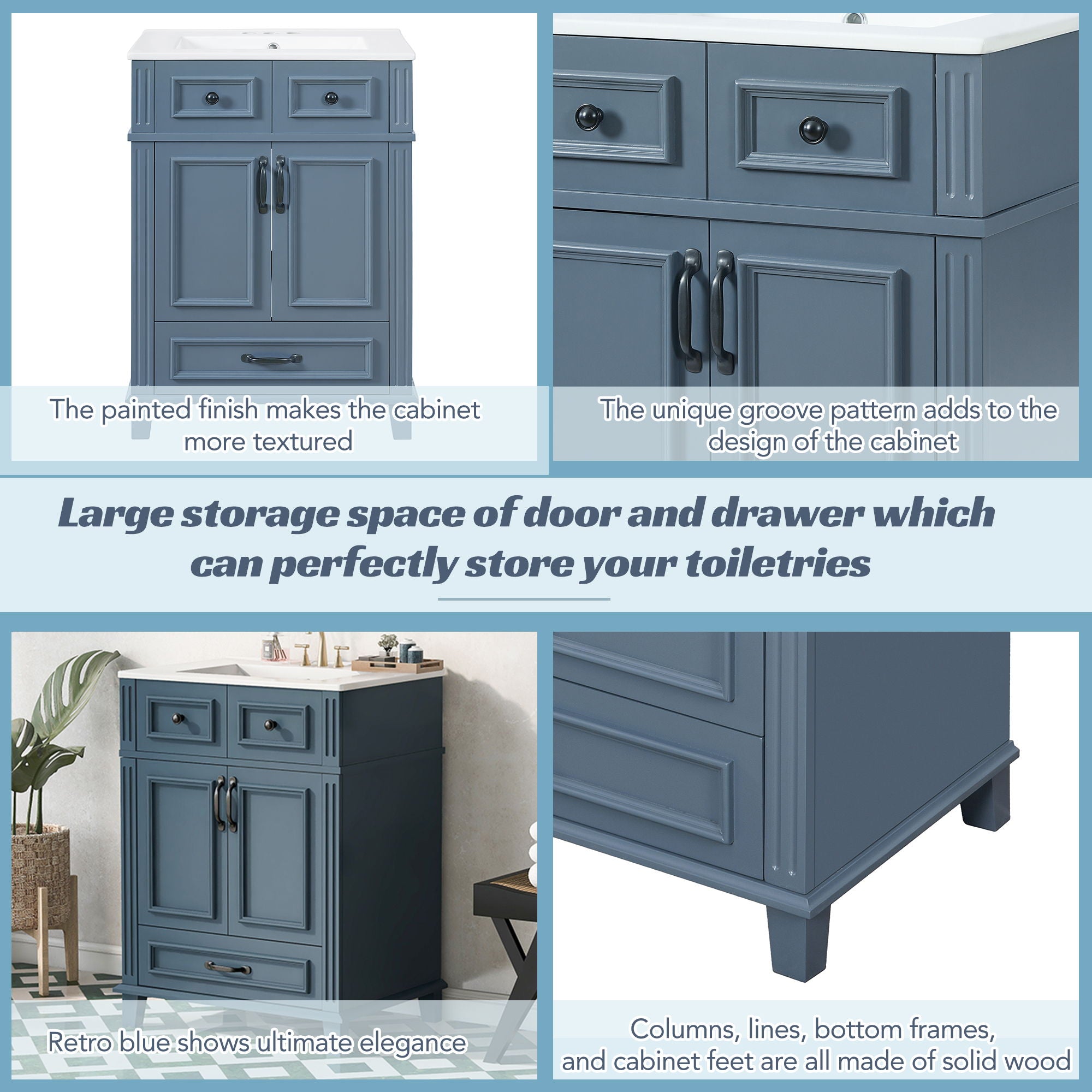 Bathroom Vanity With Sink, Storage Cabinet