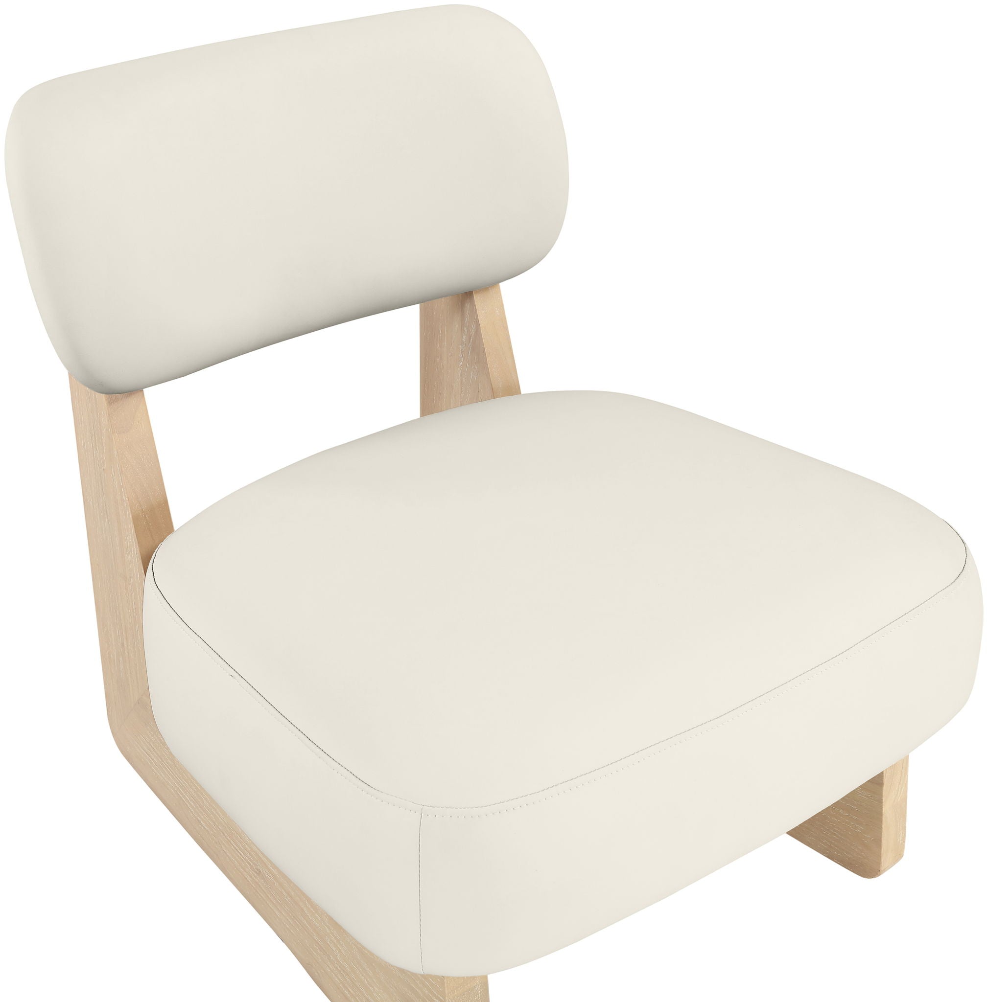 Vetra - Vegan Leather Upholstered Accent Chair With Natural Base