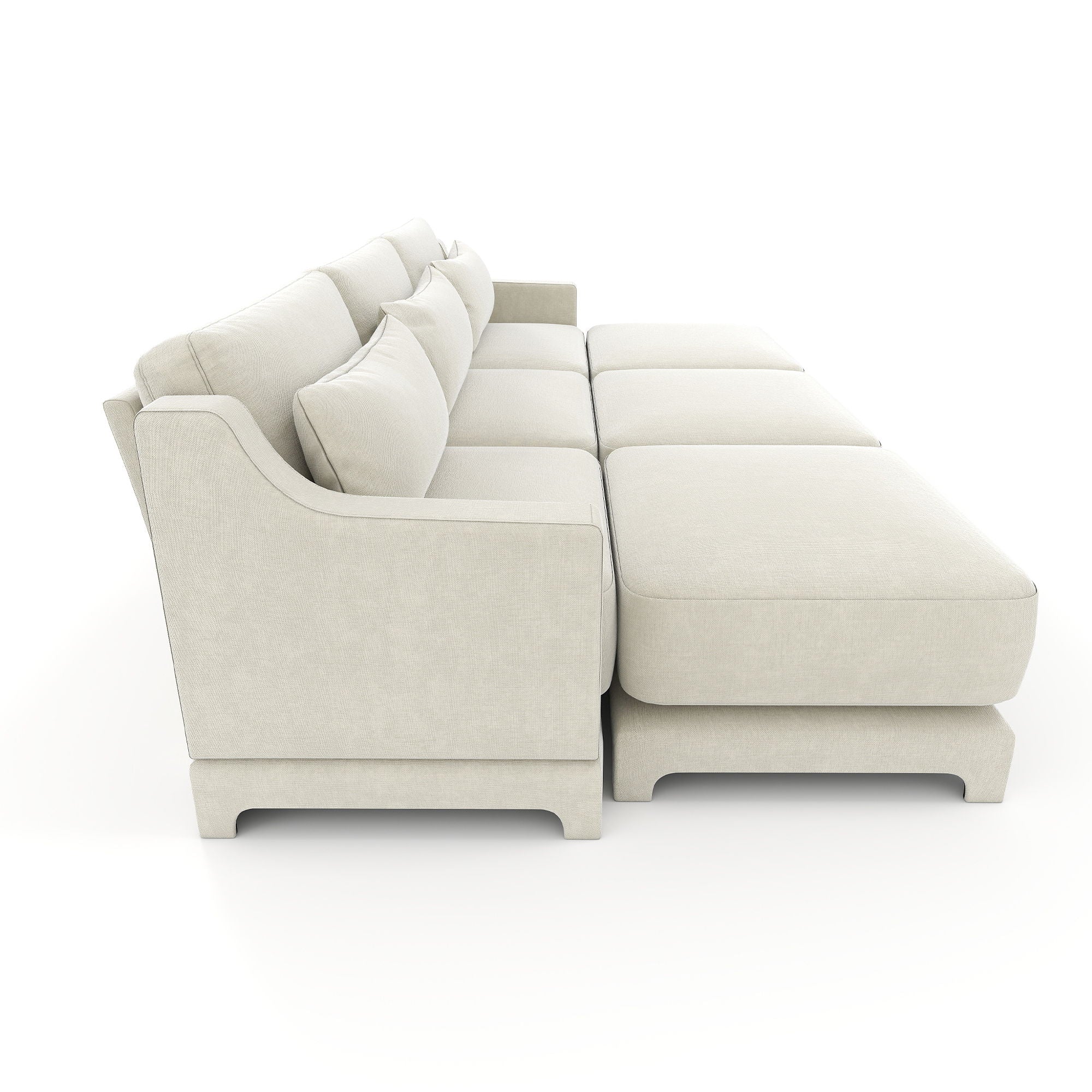 Stylish Sofa With Ottoman And Lumbar Pillows, Ergonomic Design