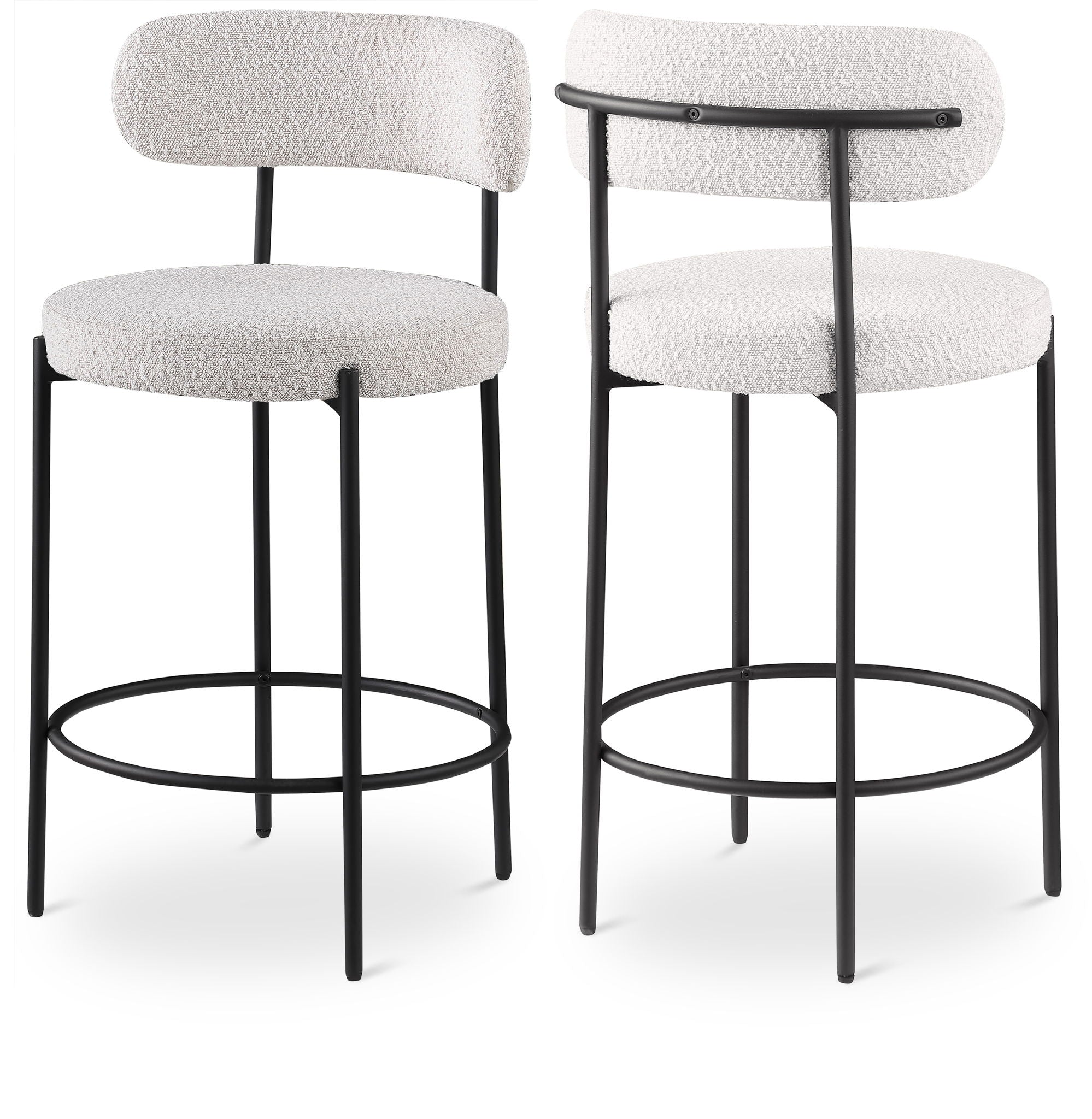 Beacon - Boucle Fabric Stool (Set of 2)