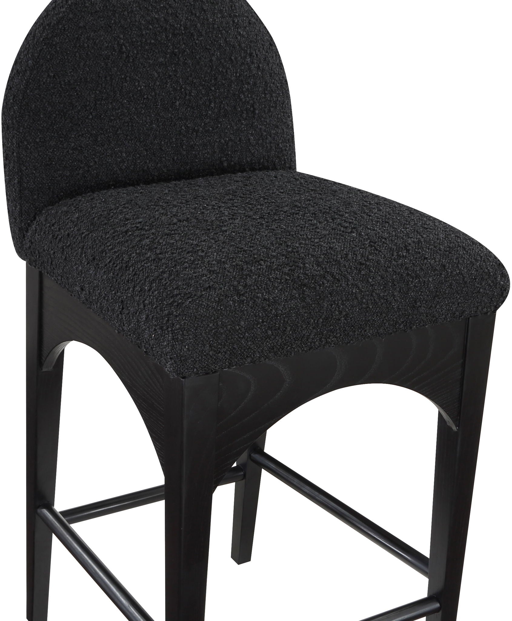 Waldorf - Boucle Stool With Black Legs