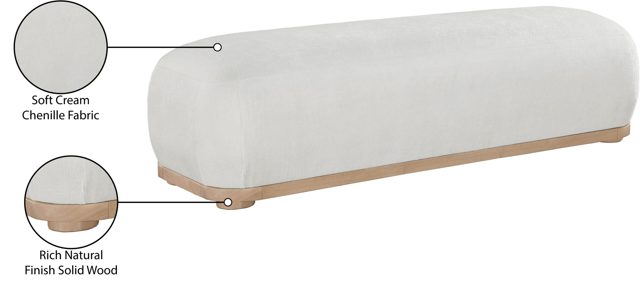 Calum - Bench - Light Brown Frame