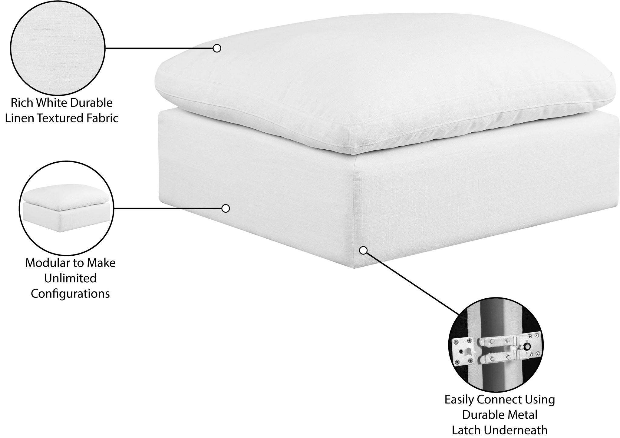 Comfy - Linen Ottoman