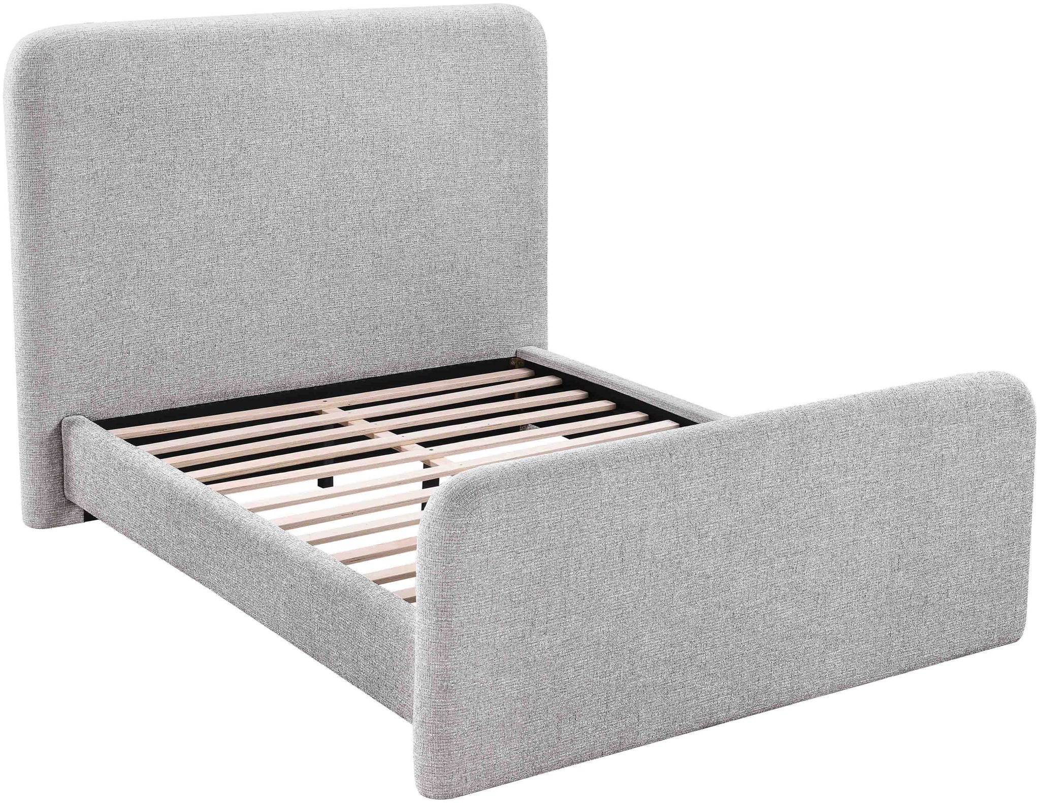 Fira - Linen Textured Fabric Upholstered Bed