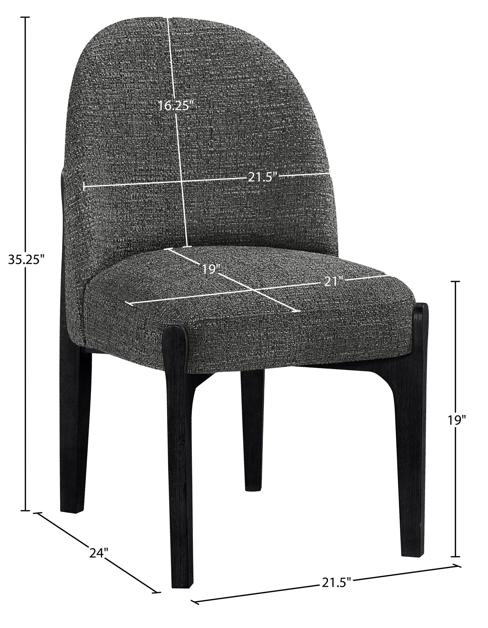 Torino - Upholstered Dining Chair With Brushed Black Base (Set of 2)