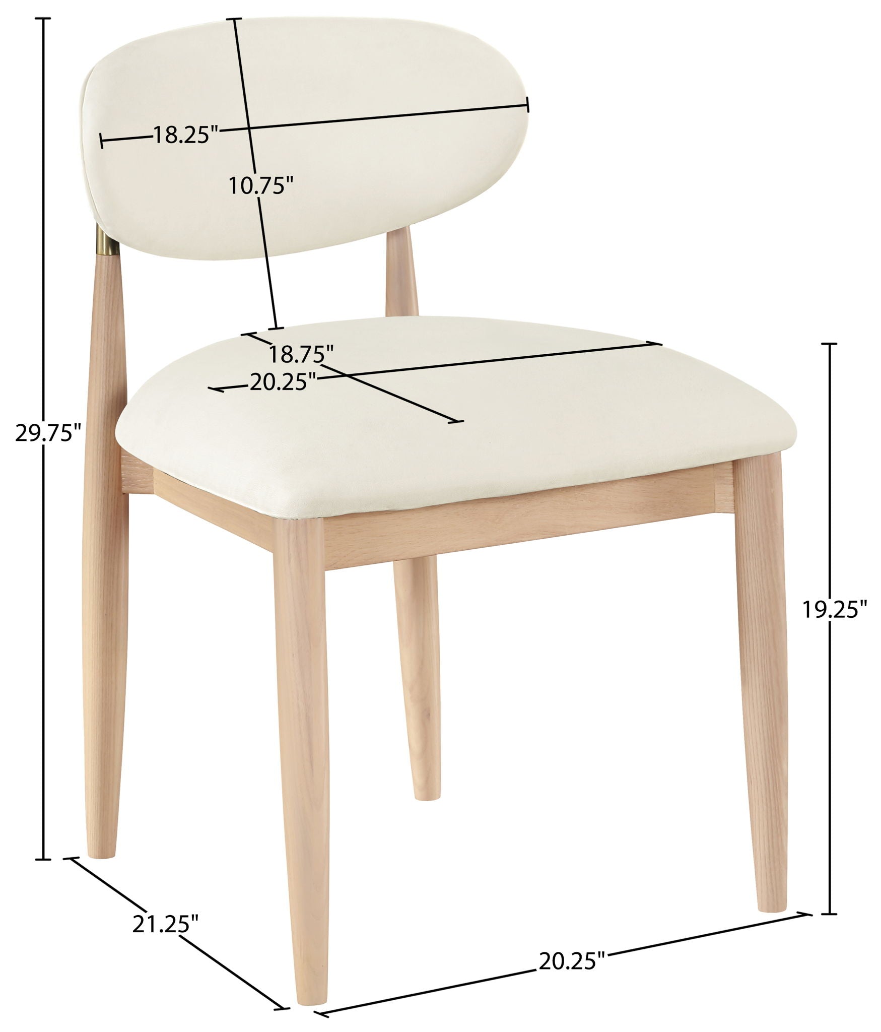 Riccio - Faux Leather Dining Side Chair (Set of 2) - Natural Frame