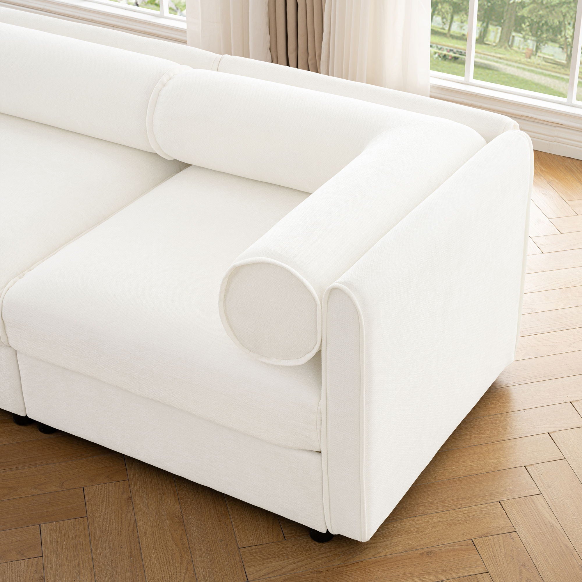 Contemporary Elegant Sofa With Storage And Ottoman