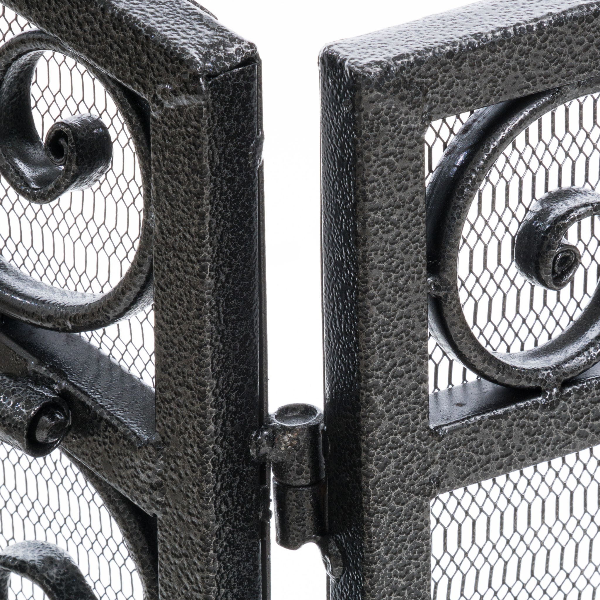 Mariella - Traditional Floral Iron Fireplace Screen With Ornate Design