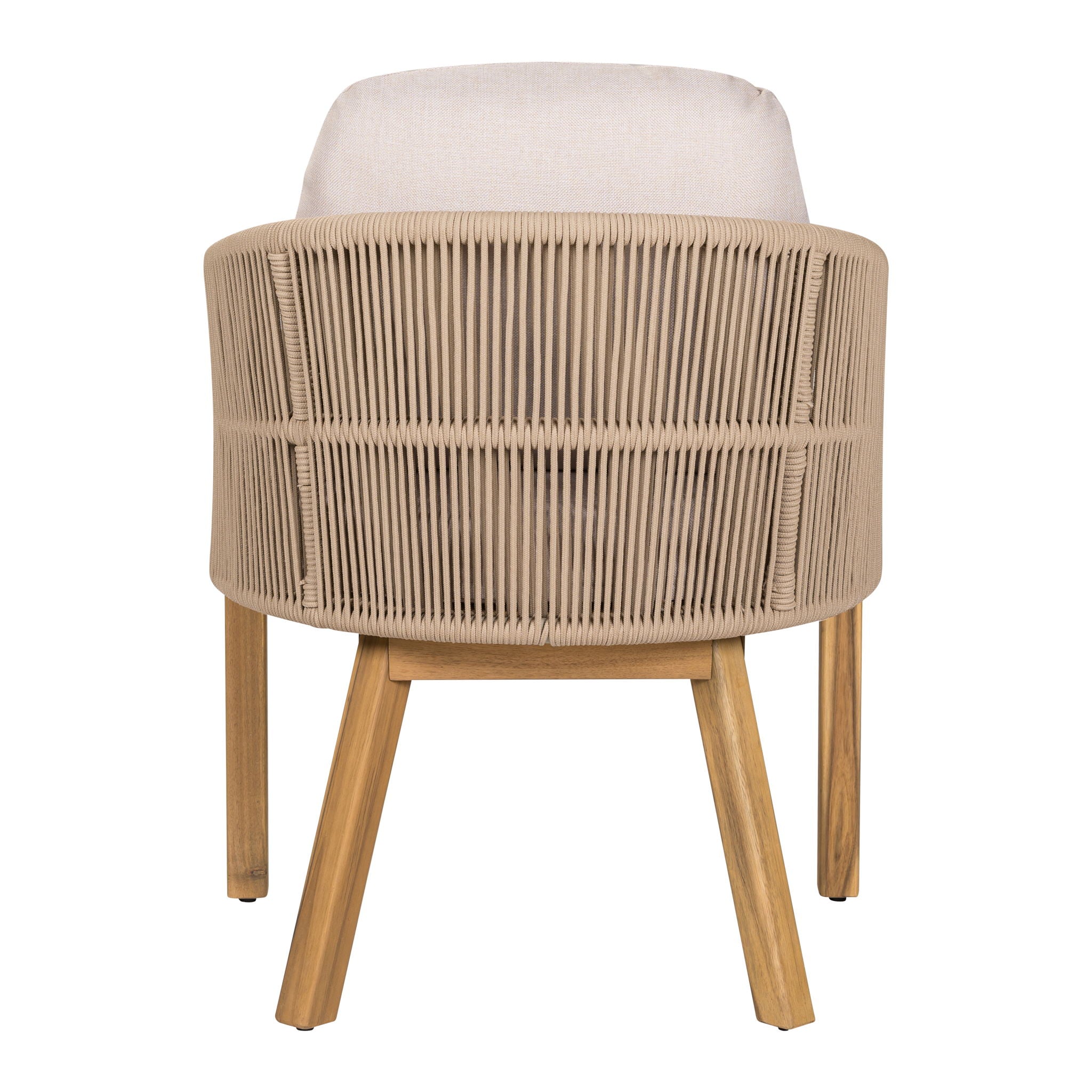 Grotta - Outdoor Dining Arm Chair (Set of 2) - Teak / Beige