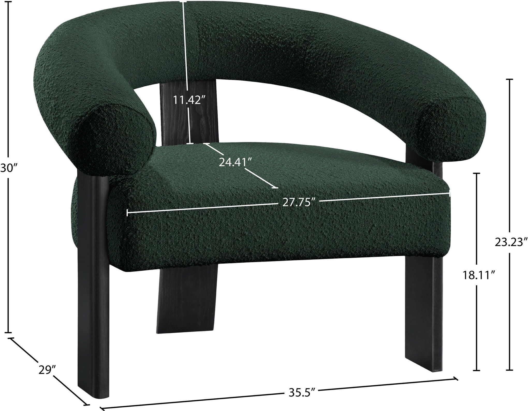 Winston - Accent Chair With Black Legs