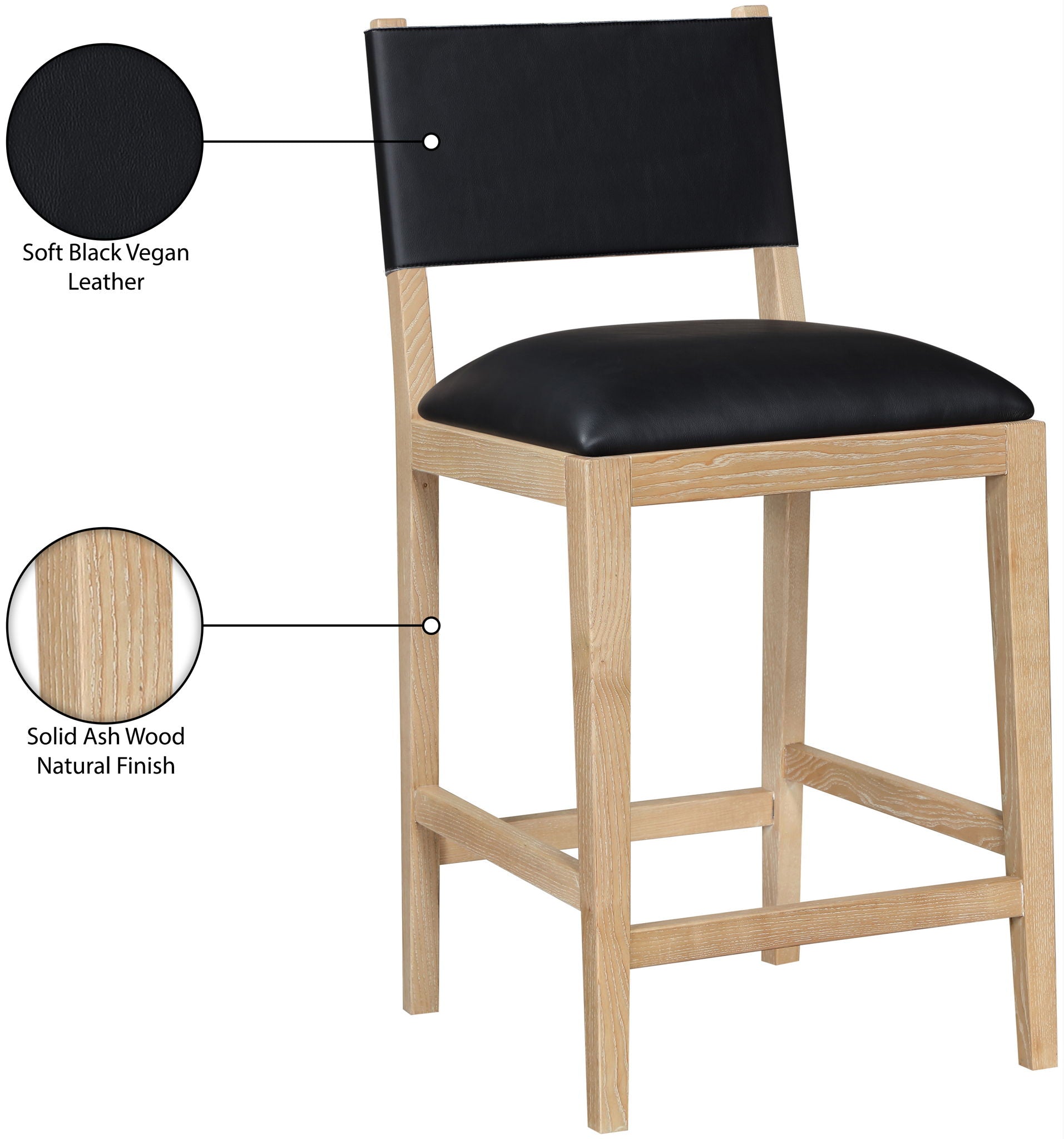 Avon - Vegan Leather Counter Stool