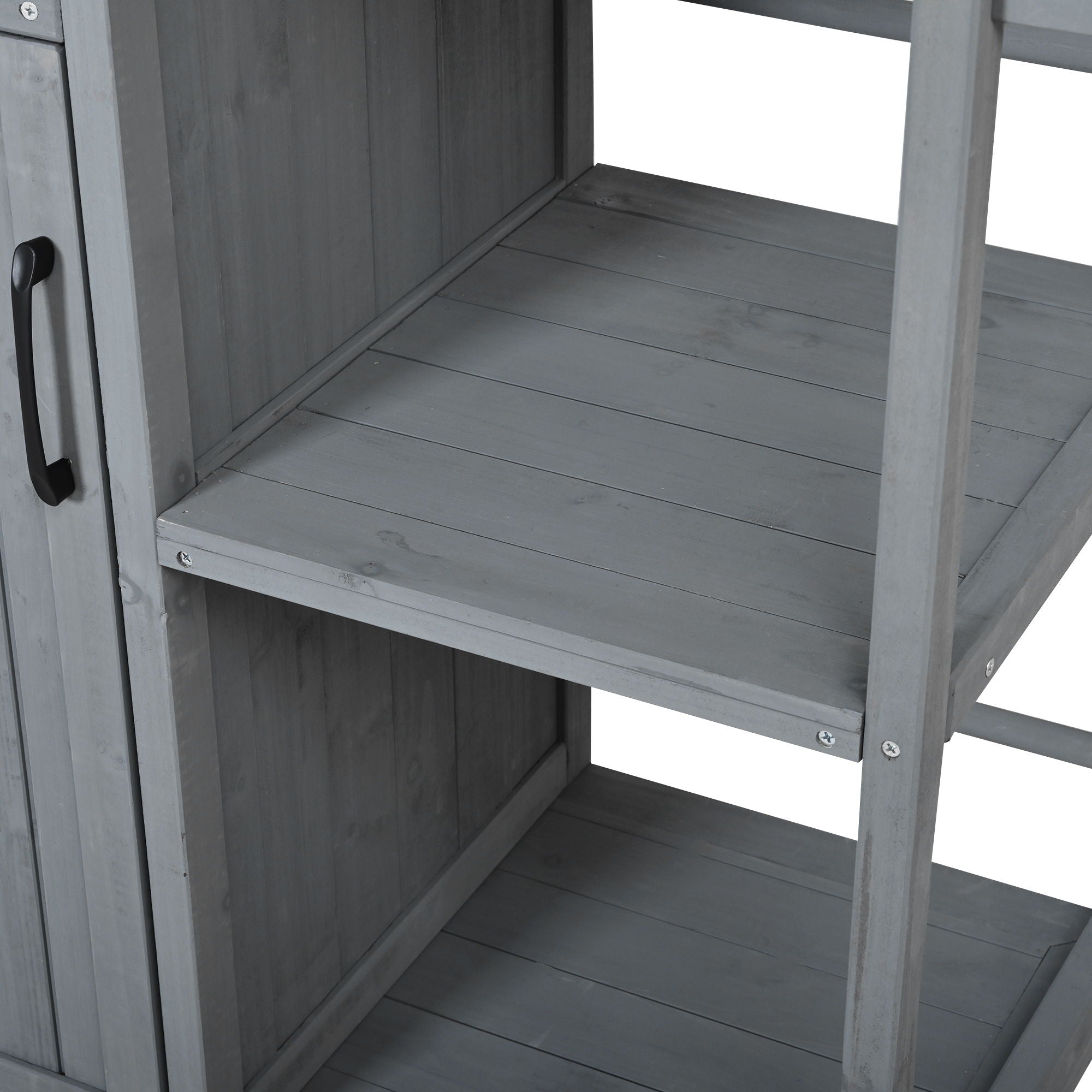 Outdoor Kitchen Island Prep Station With Lockable Wheels, Ample Storage, Towel & Spice Racks