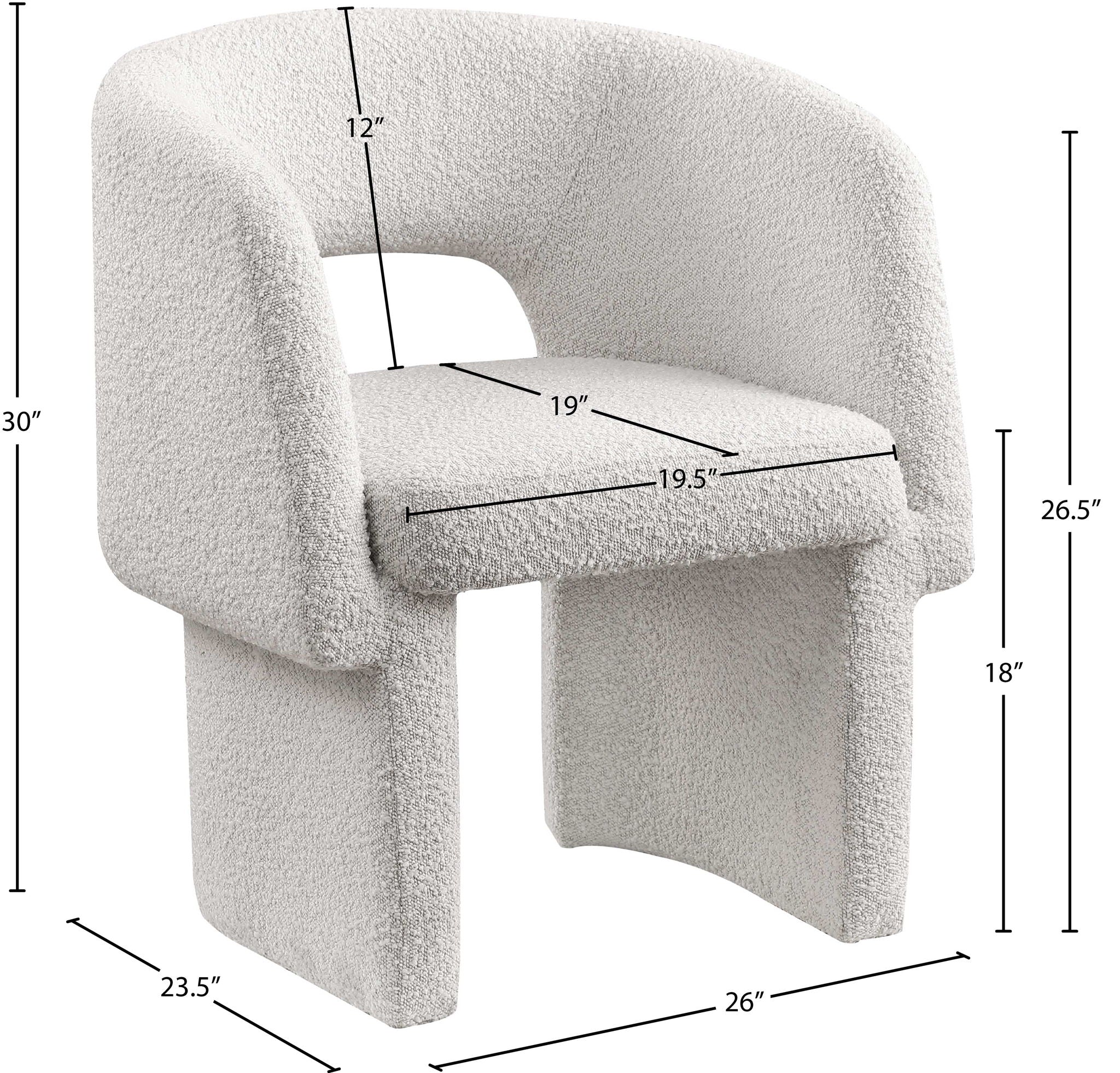Emmet - Boucle Dining Chair / Accent Chair