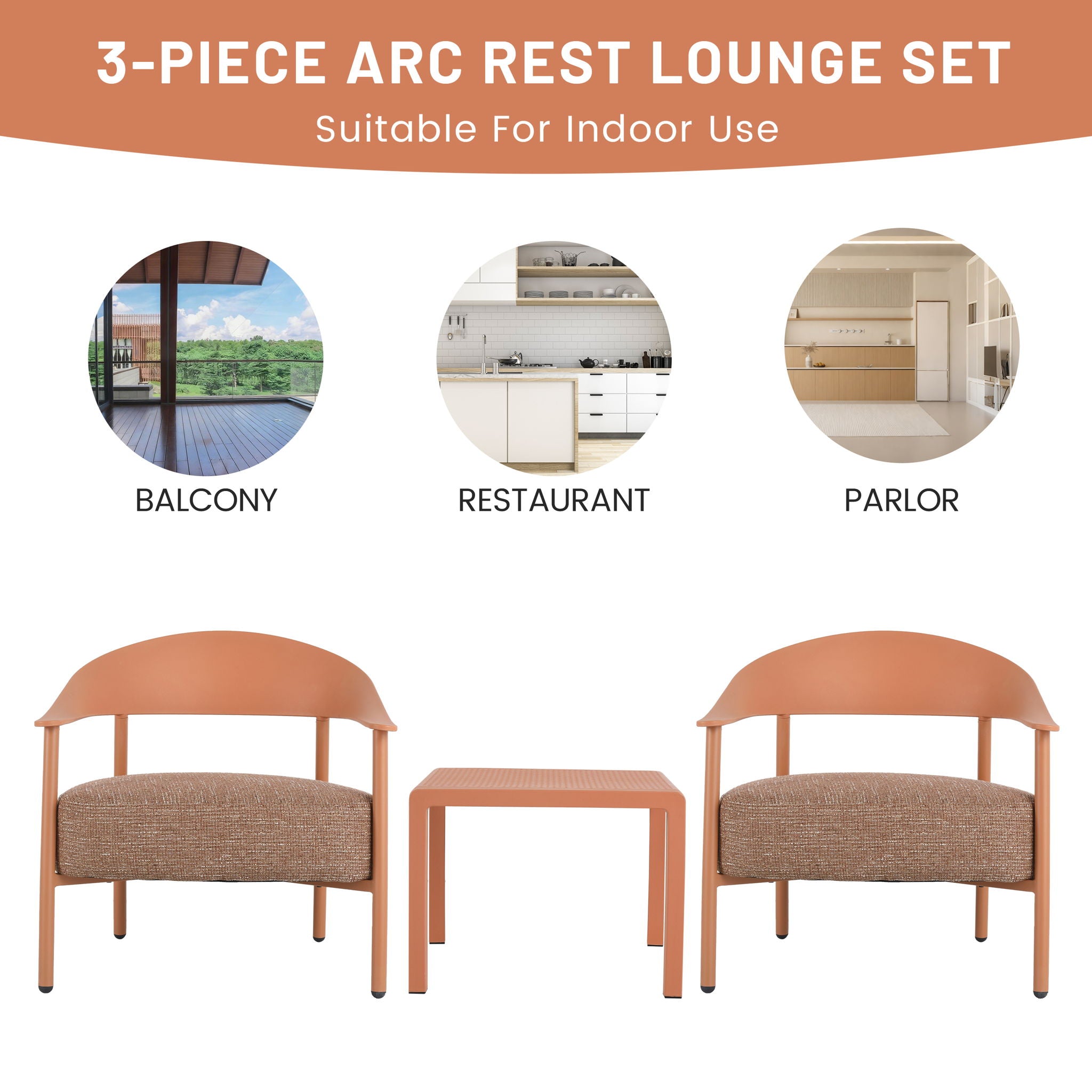 Furniture Set With Seat Cushions, Sturdy And Durable