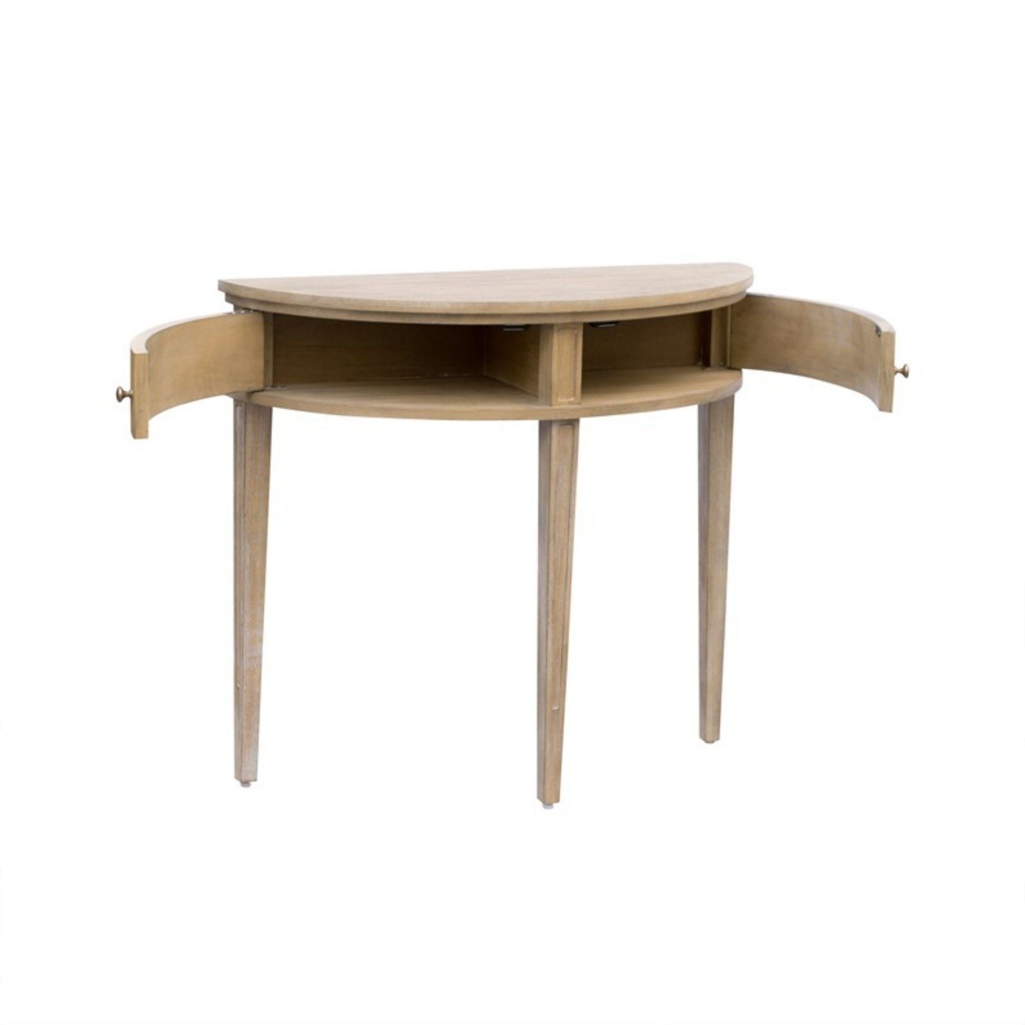 Vintage Inspired Storage Console Table With Fluted Doors