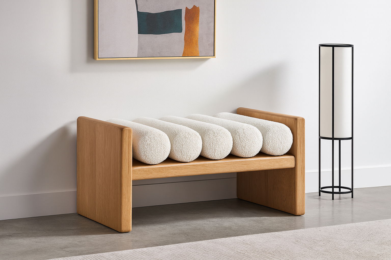 Waverly - Bench With Natural Frame
