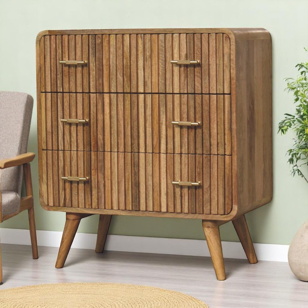 T Bar Ridged Chest - Brown