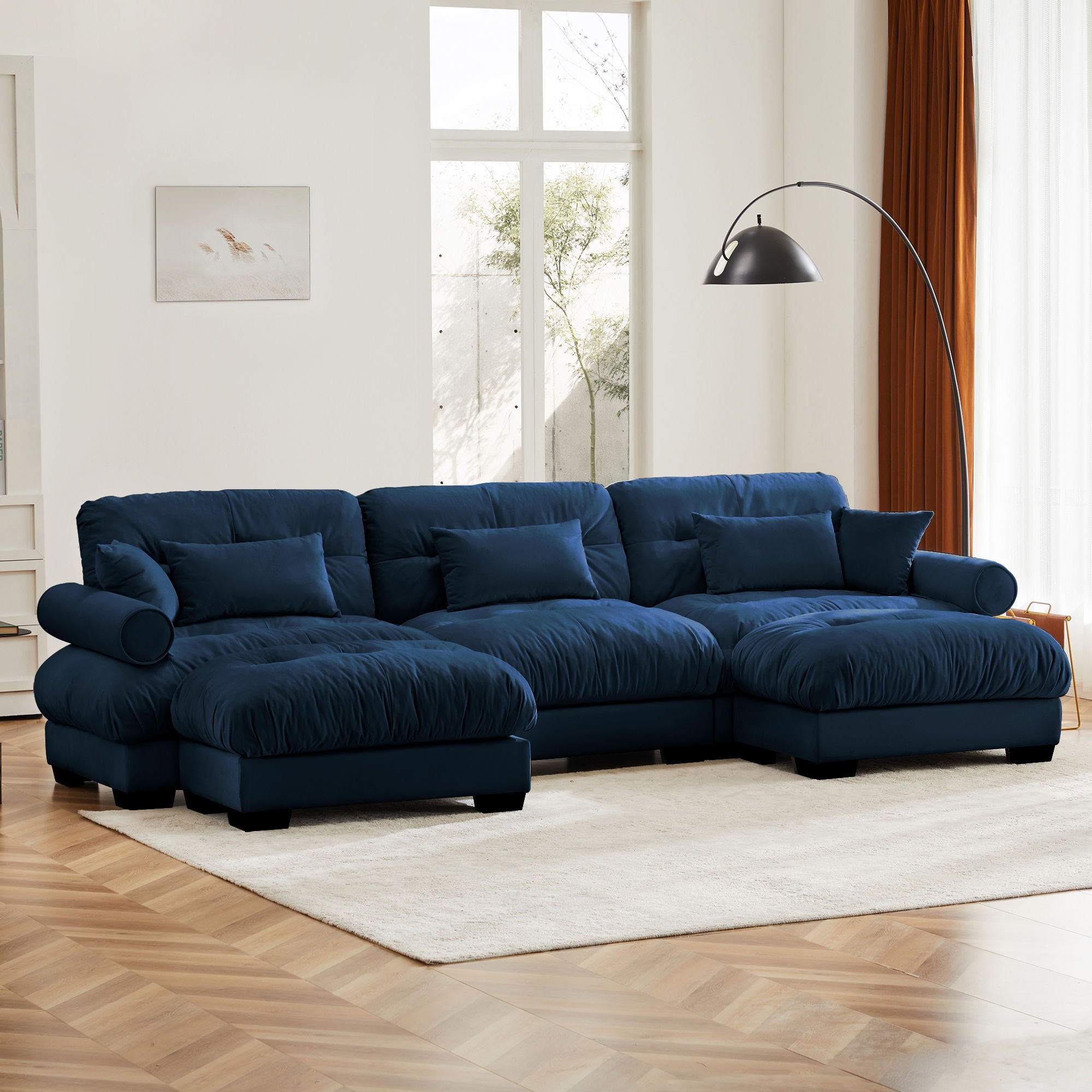 Super Comfort Oversized Modular Sectional Sofa With Movable Ottoman