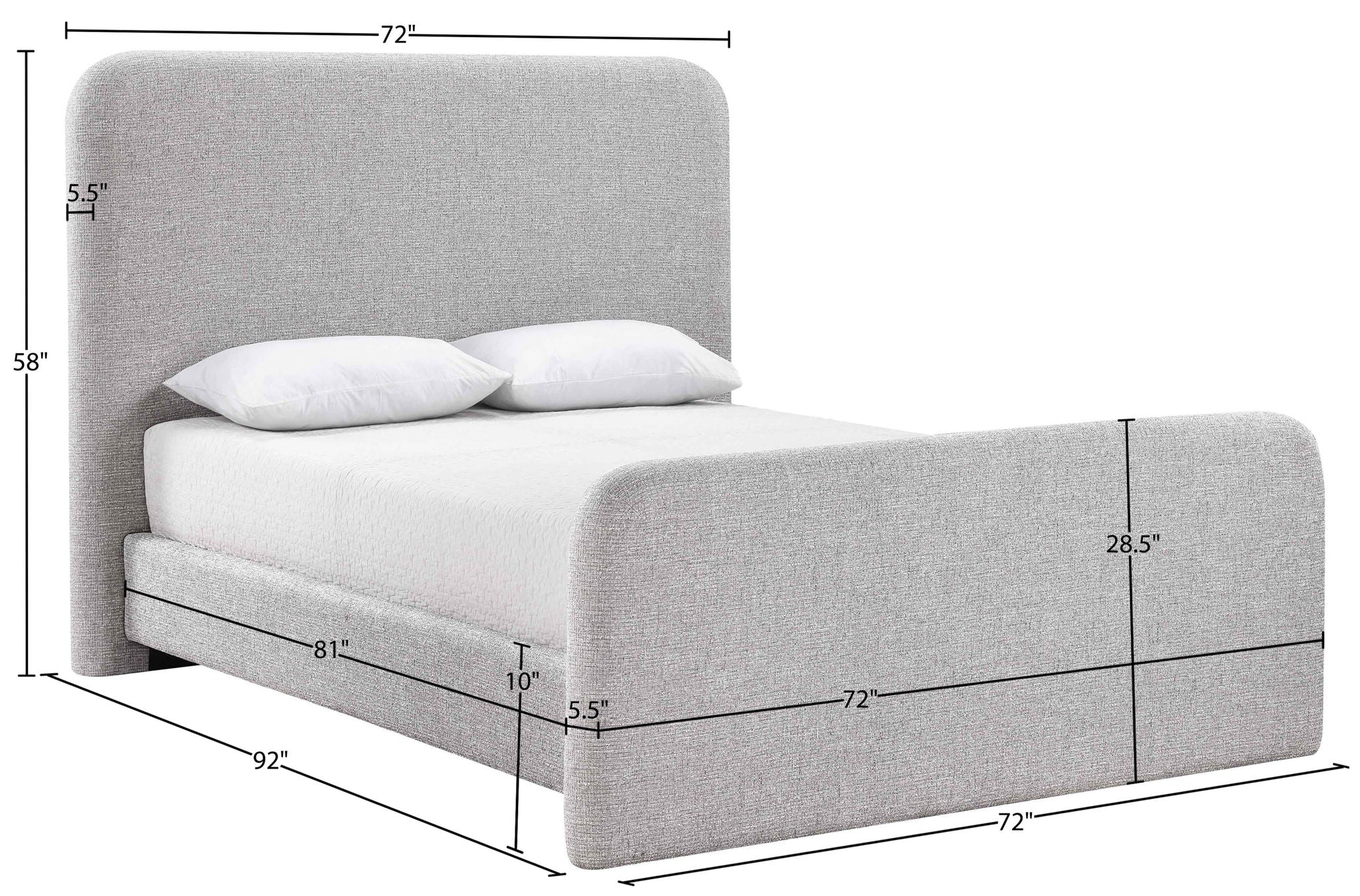 Fira - Linen Textured Fabric Upholstered Bed