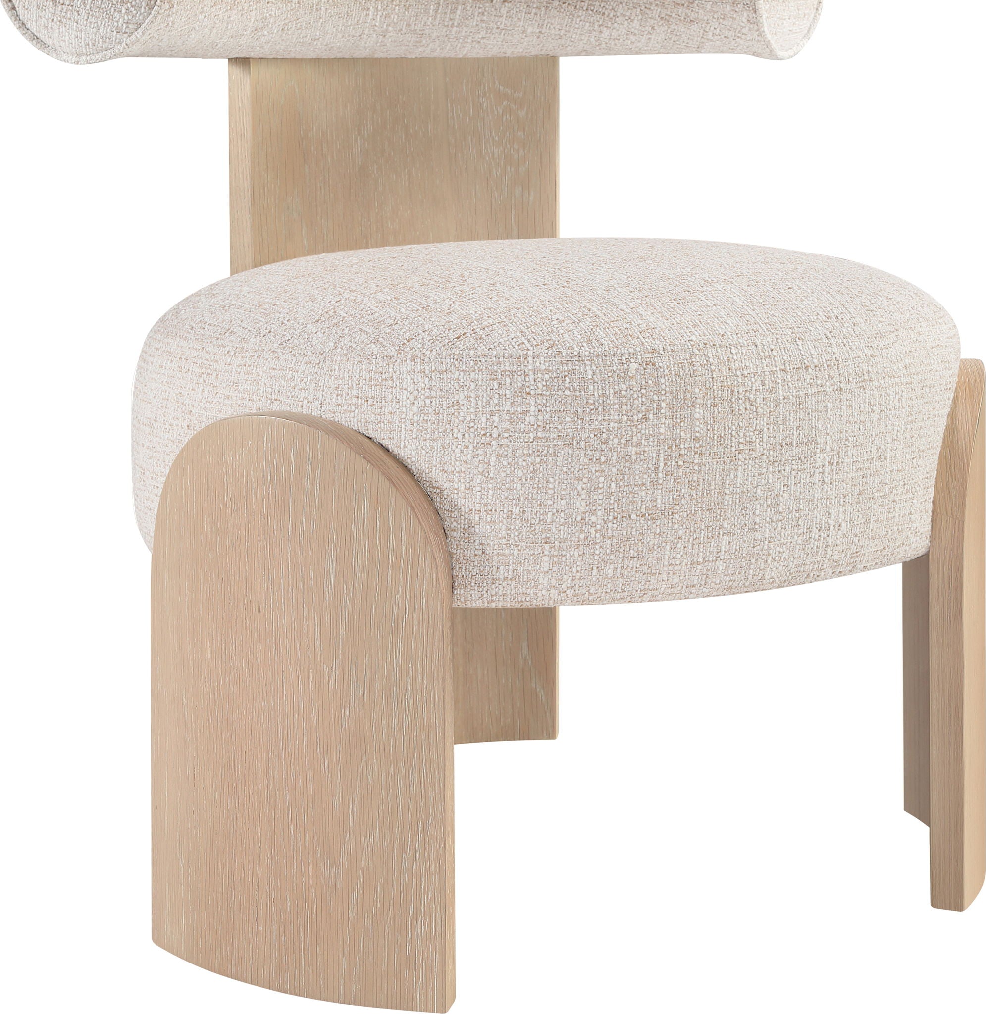 Calder - Linen Textured Fabric Upholstered Accent Chair - Painted Natural Base