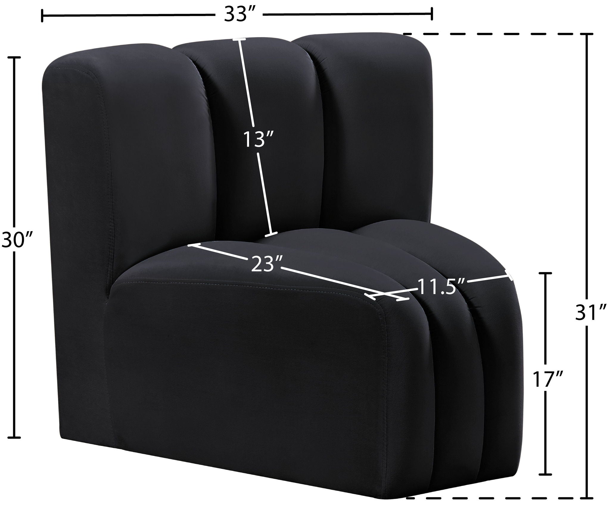 Arc - Velvet Curved Corner Chair