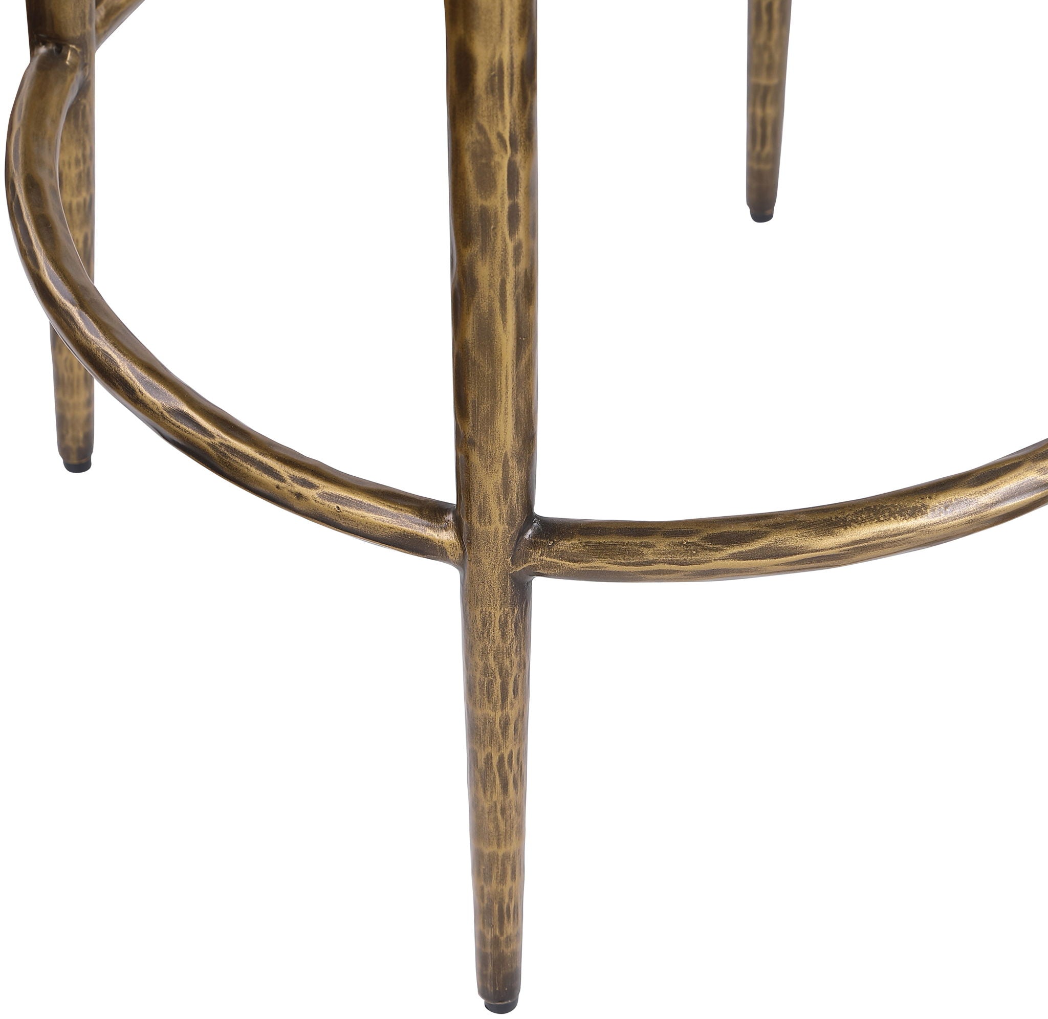 Ferro - Performance Fabric Upholstered Bar Stool - Antique Brass