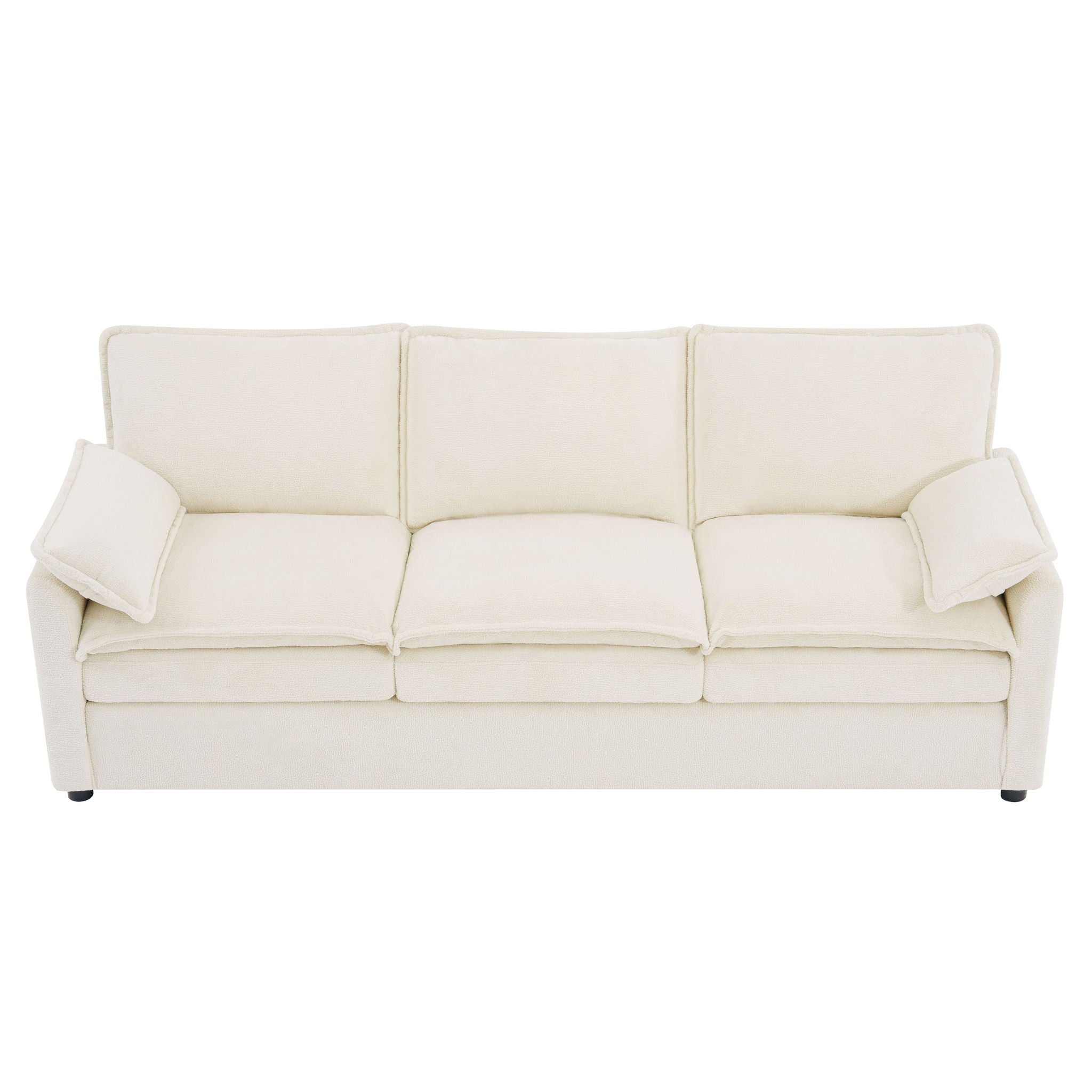 Modern 3 Seater Sofa With Side Storage Pockets For Living Room